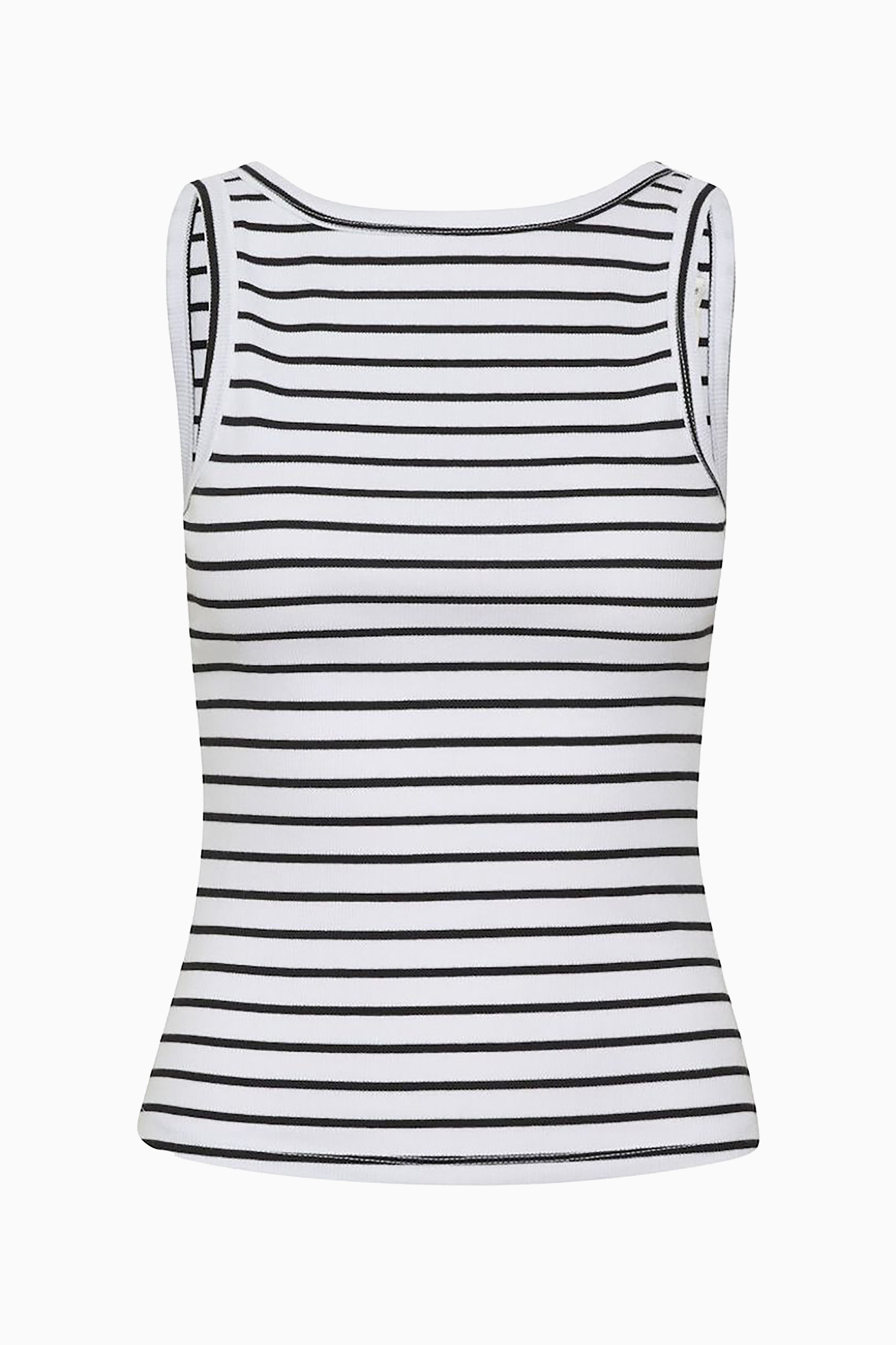Drew SL Reversible Stripe Top - Bright White Black - RUM Amsterdam