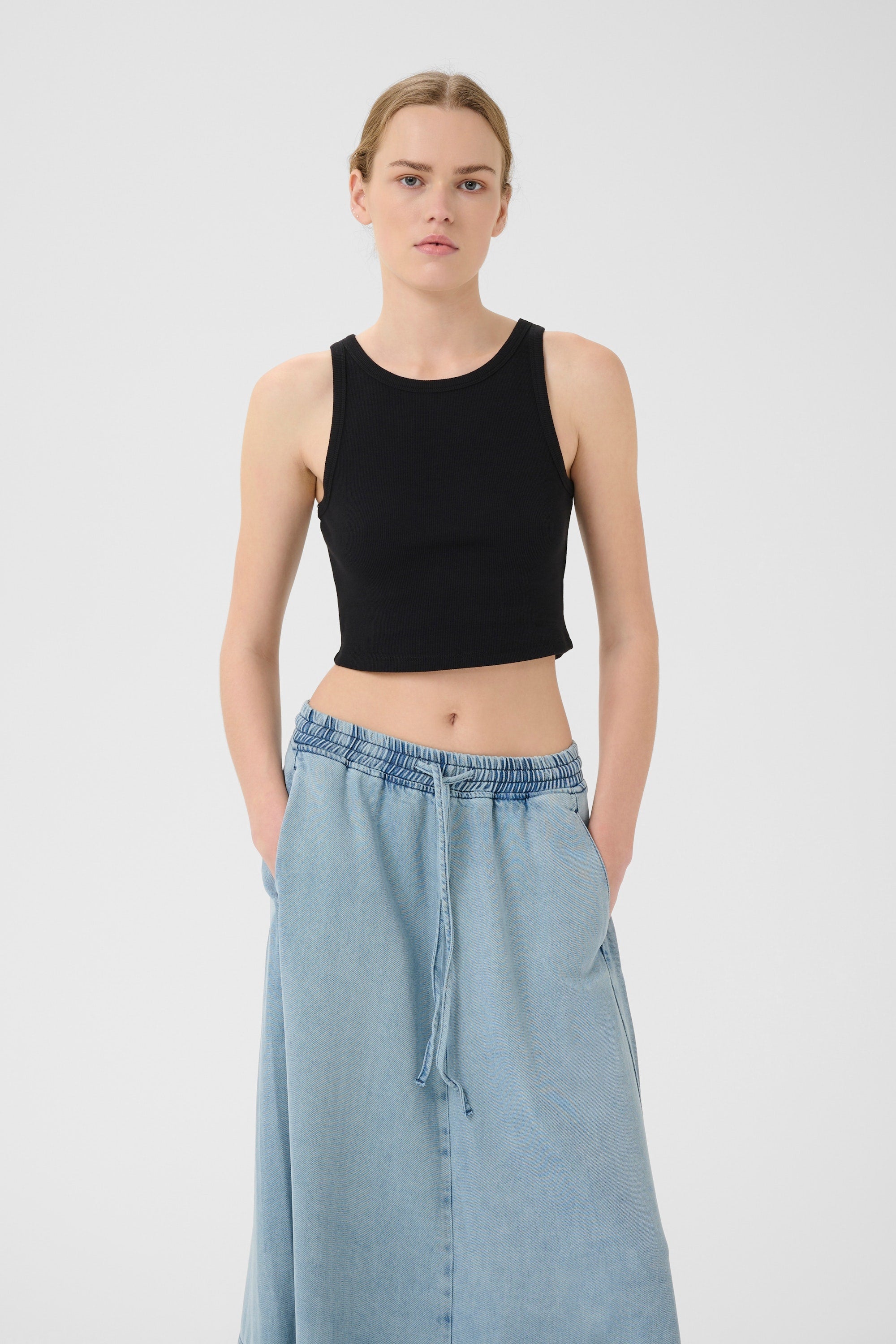 Drew Cropped Top - Black