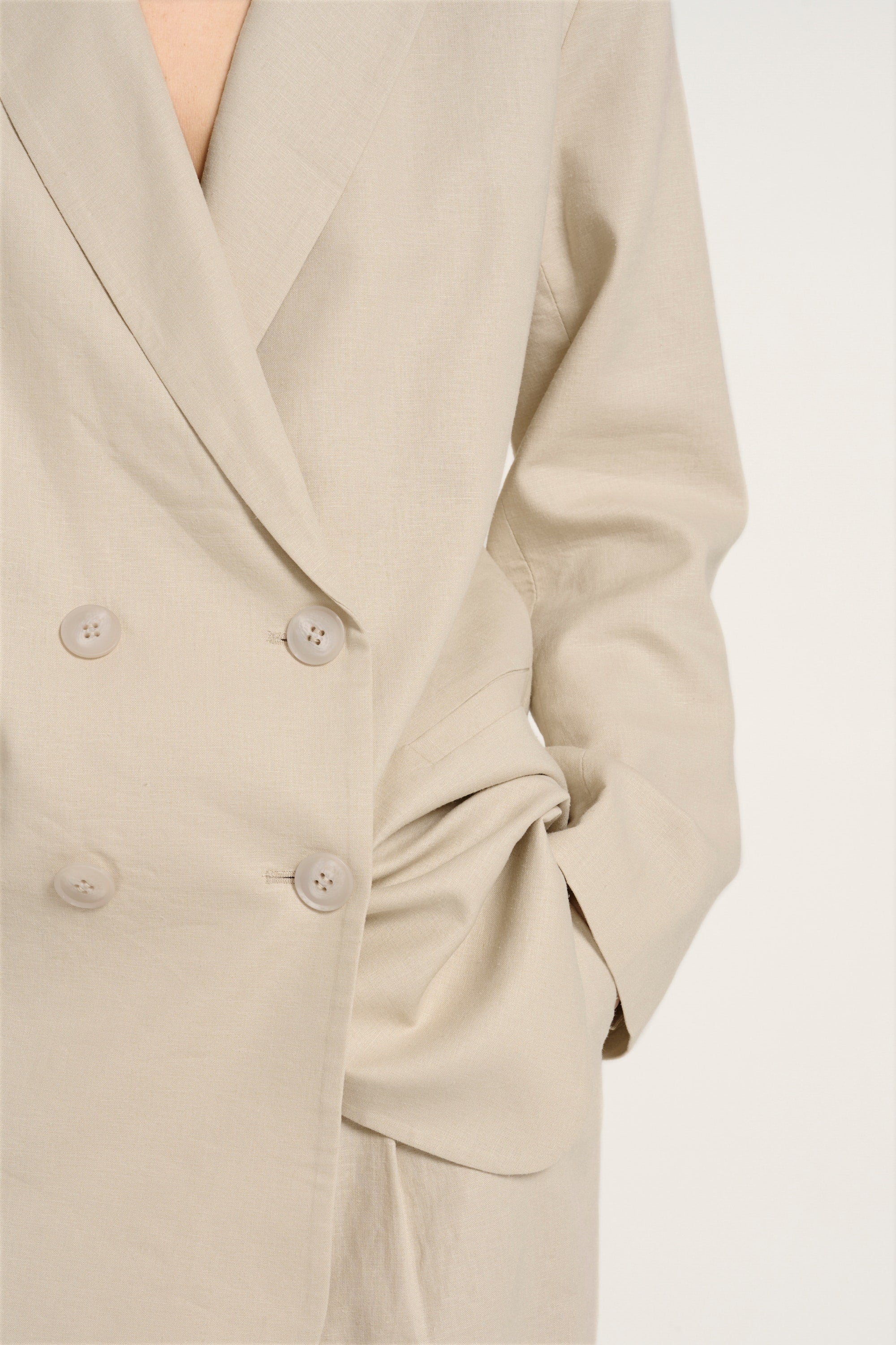 Elarah Linen Blazer - Ancient Scroll