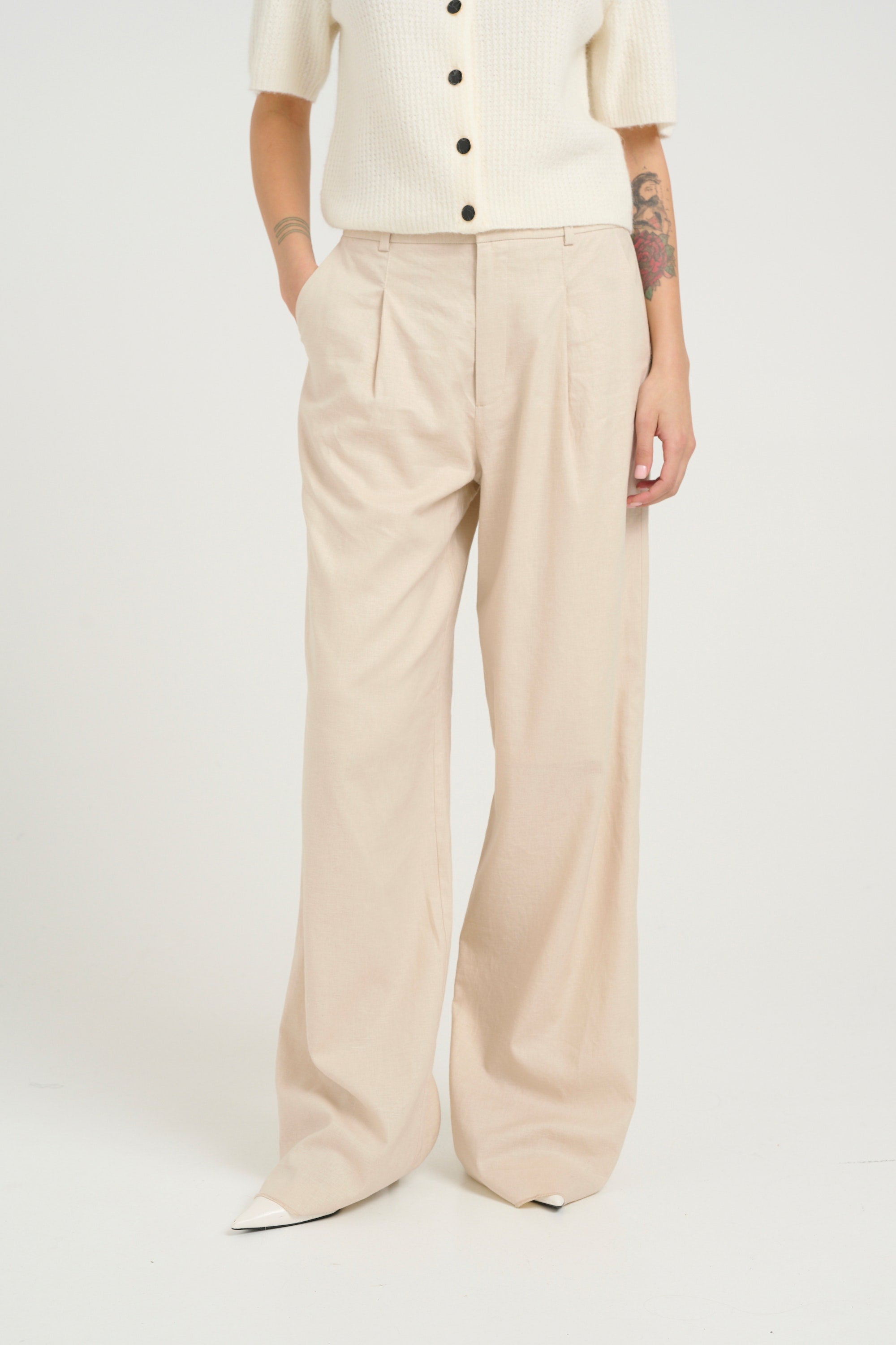 Elarah Linen HW Pants - Ancient Scroll - RUM Amsterdam
