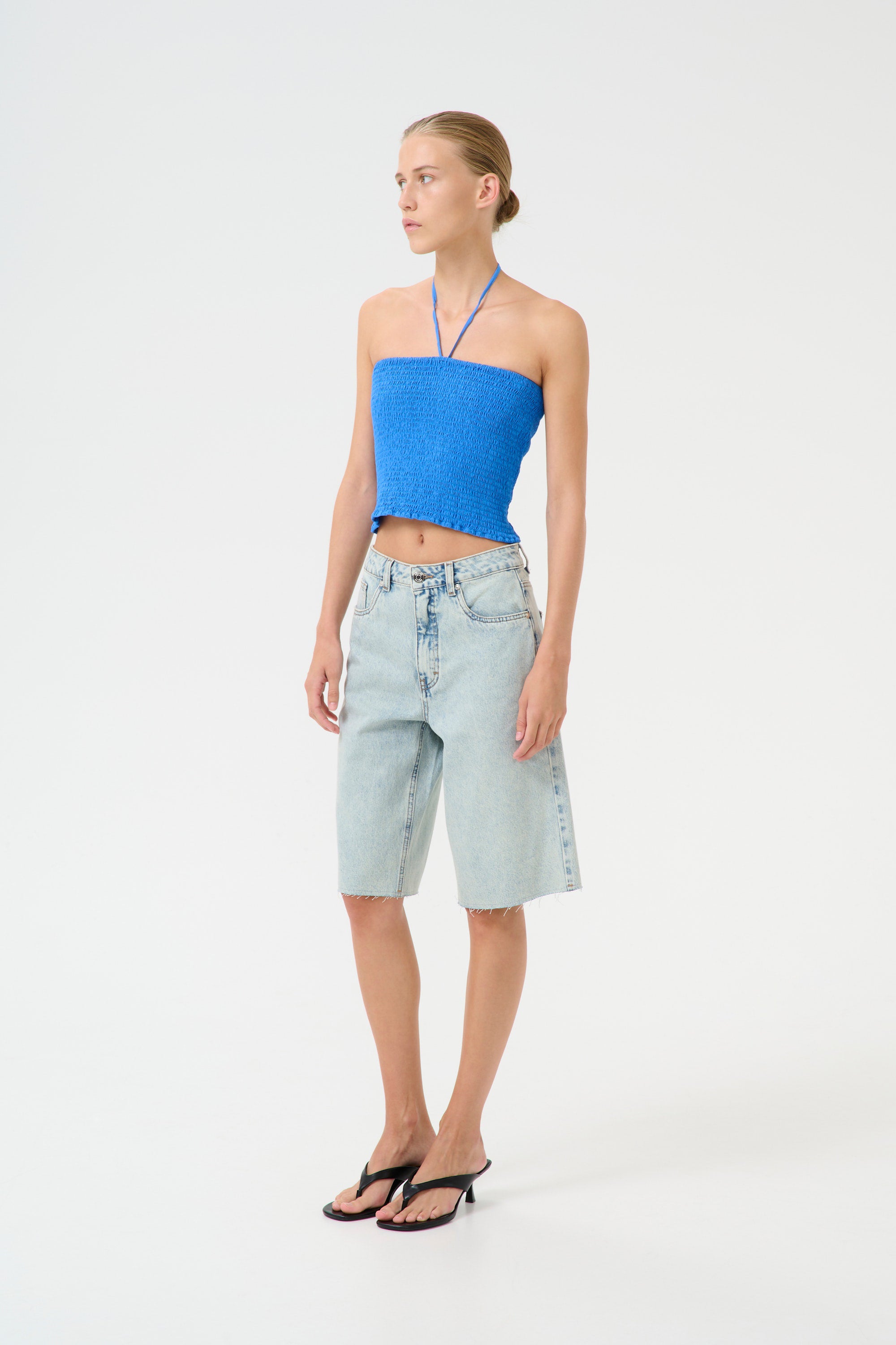Asher HW Long Shorts - Mid Acid Wash