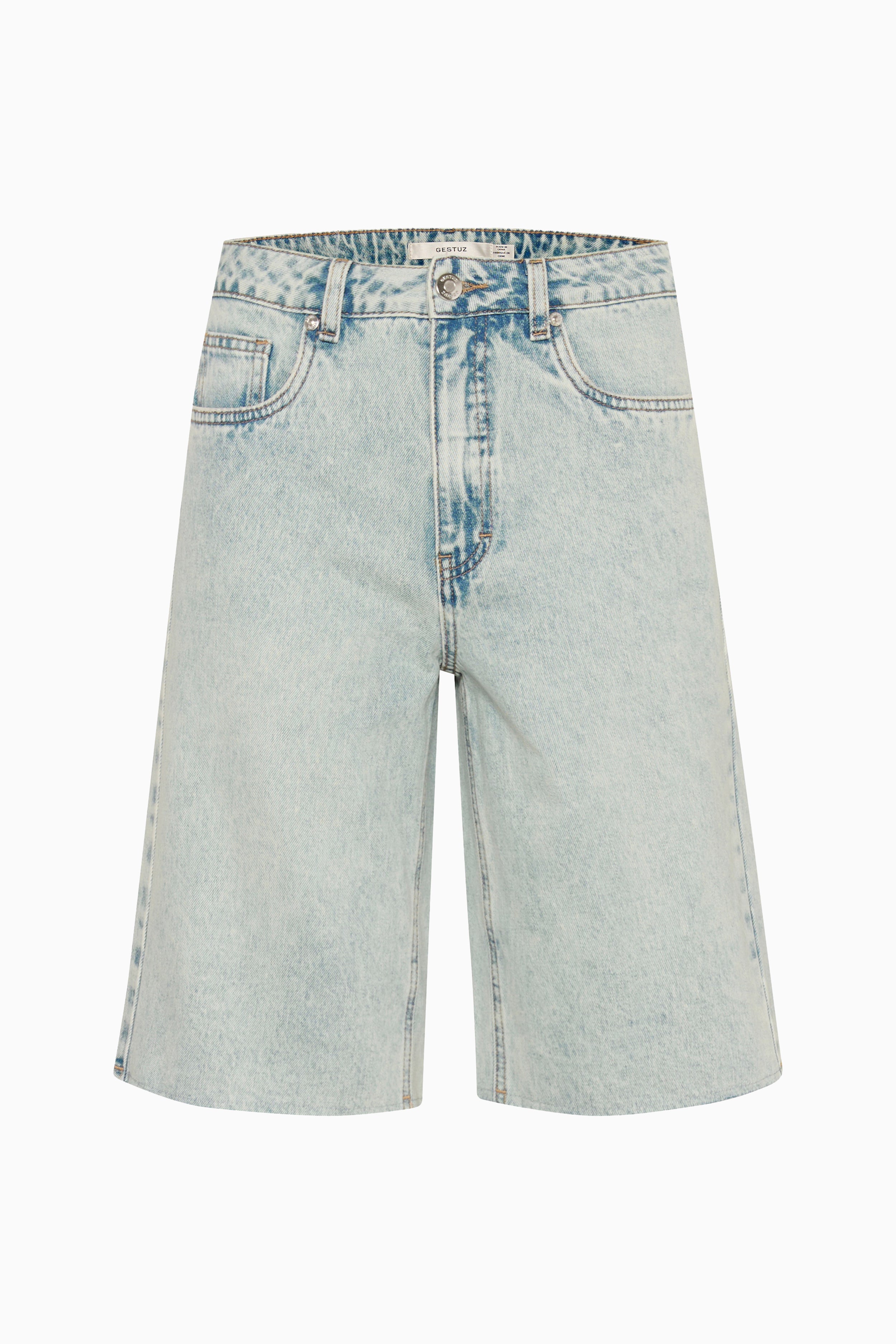 Asher HW Long Shorts - Mid Acid Wash