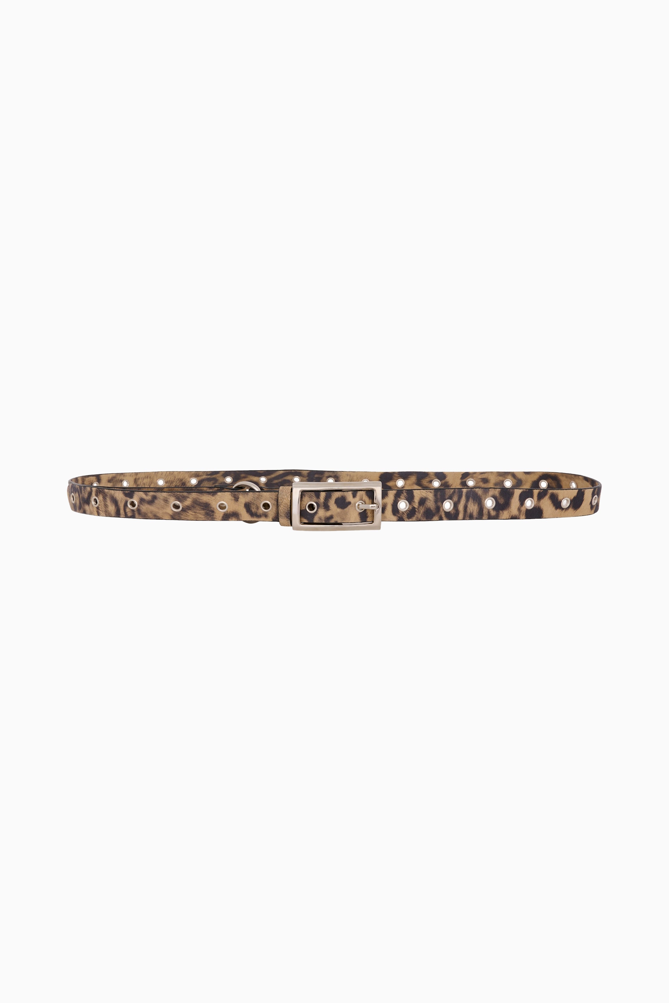 Lety P Eyelet Belt - Leopard Print Leather