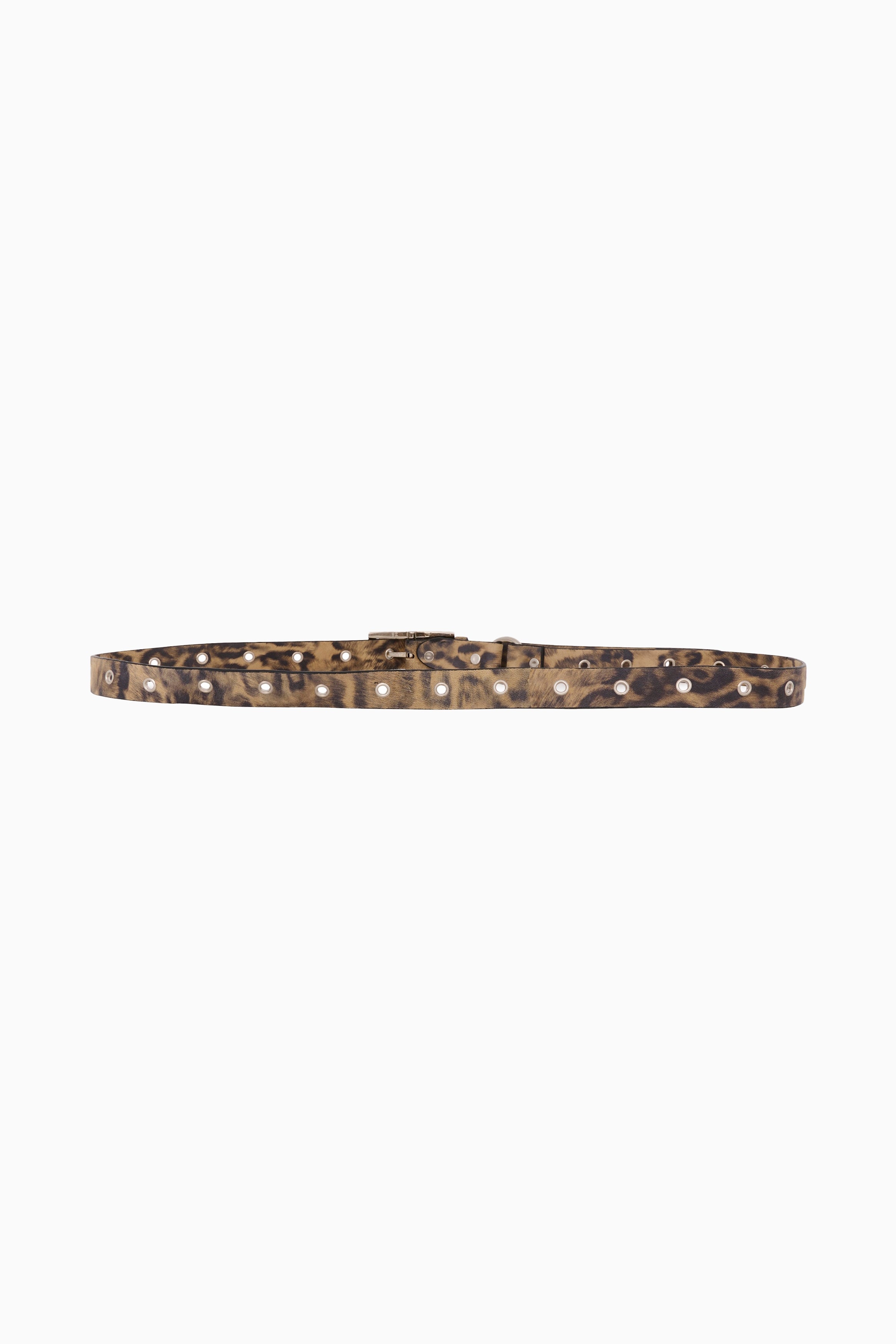 Lety P Eyelet Belt - Leopard Print Leather