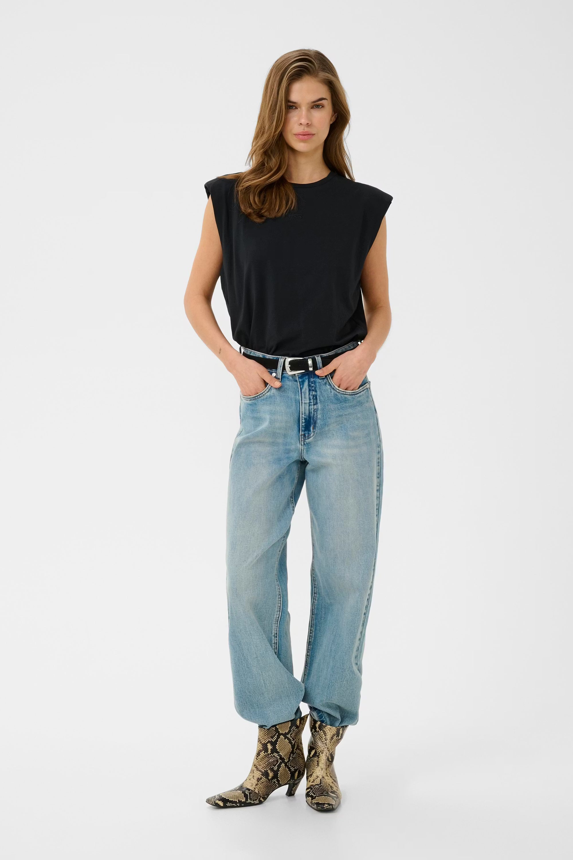 Kathrin Muscle Tee - Black