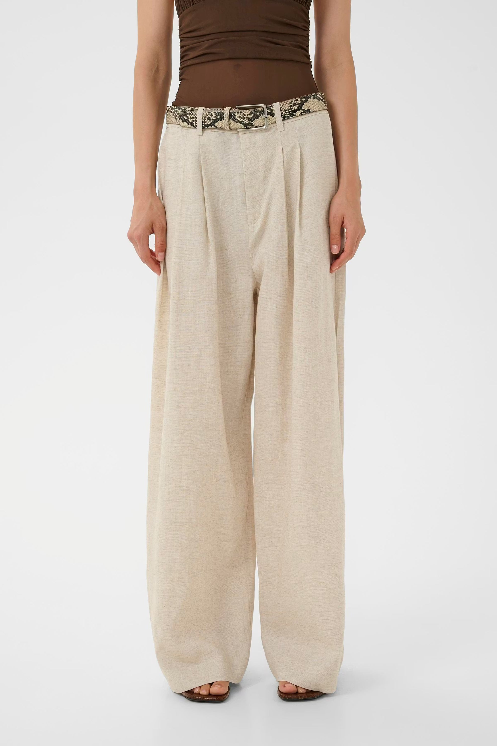 Riava Pants - Light Sand Melange