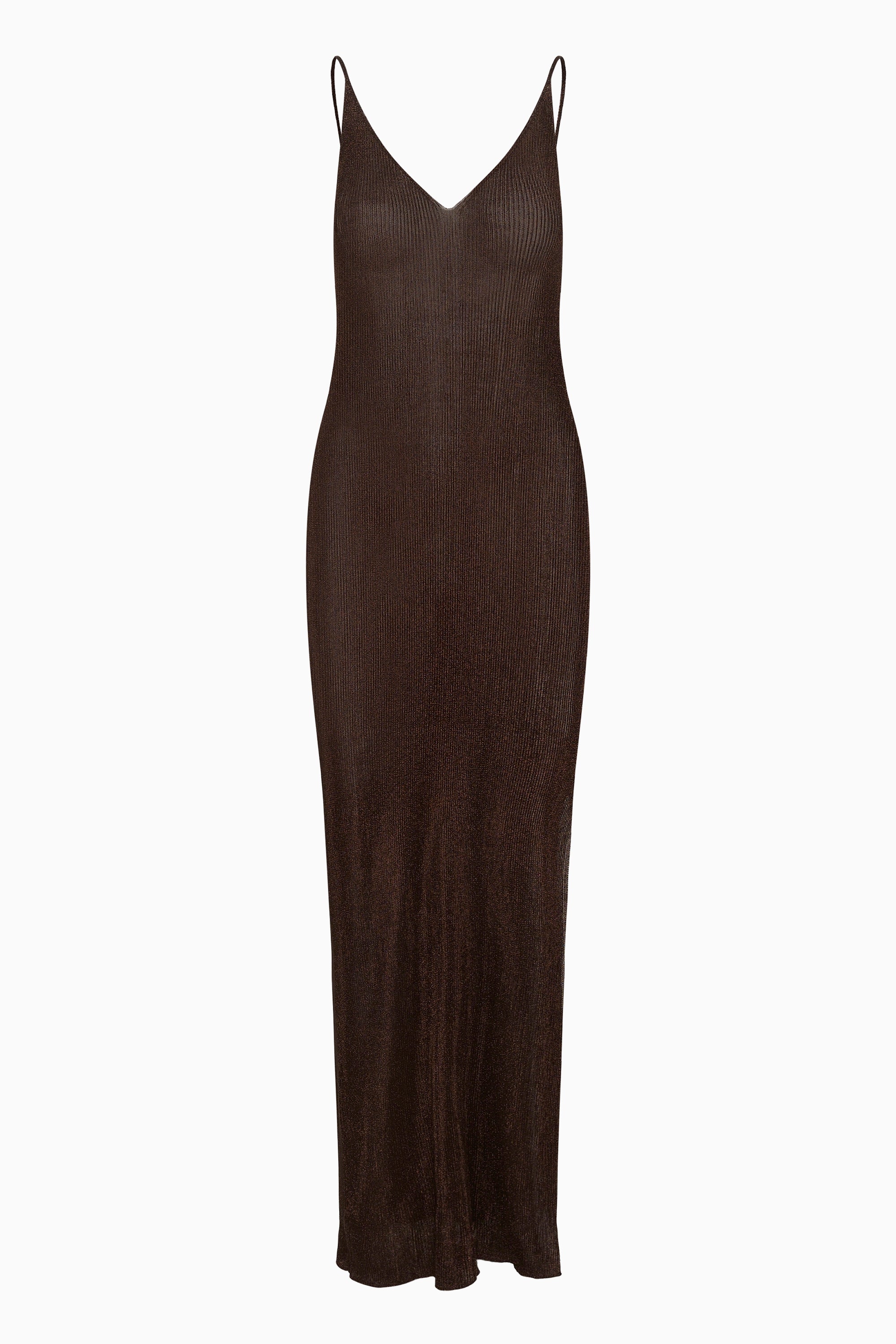 Silvi Singlet Dress - Deep Brown Metallic