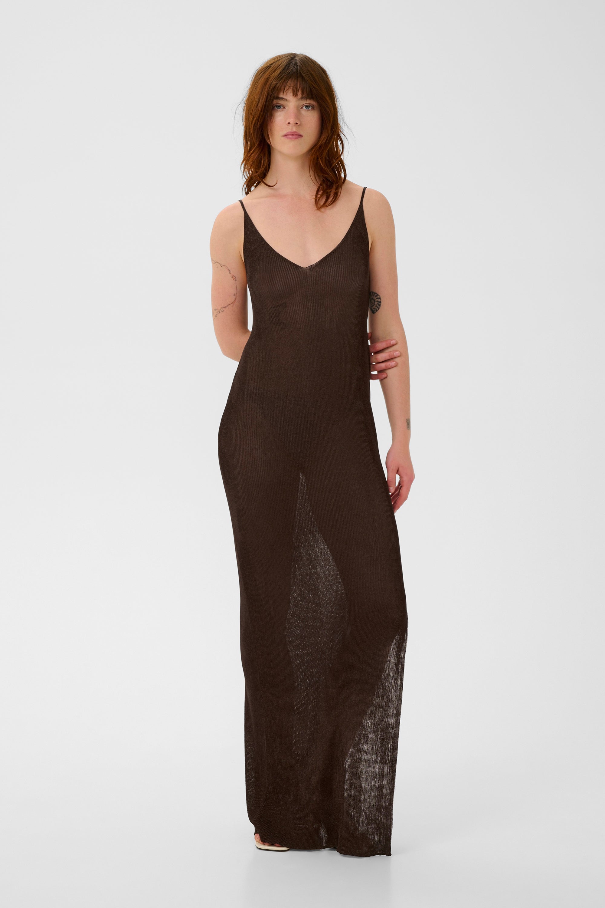 Silvi Singlet Dress - Deep Brown Metallic