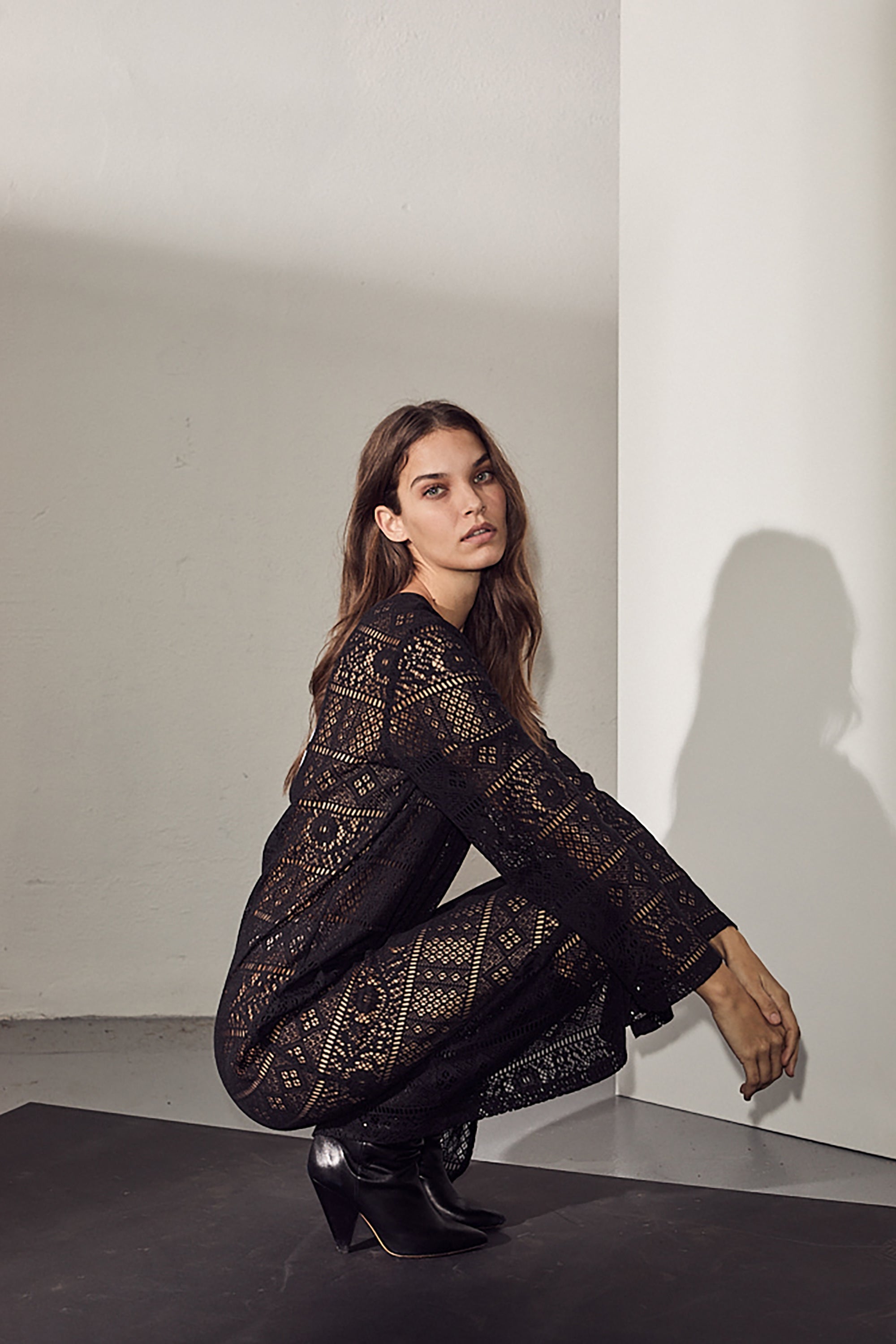 Utopia Lace LS Buckle Dress - Black - RUM Amsterdam
