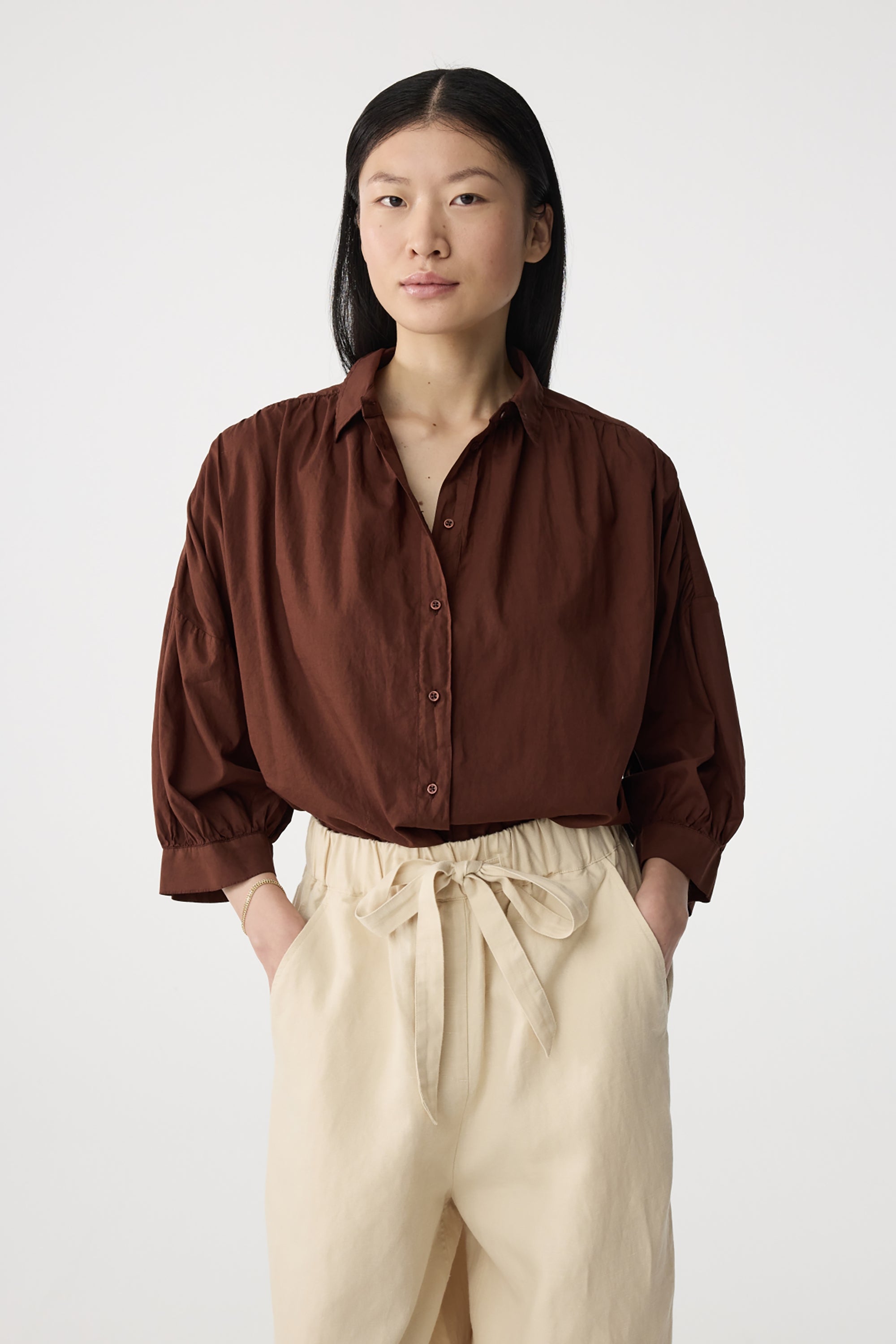Mook Blouse - Mid Brown