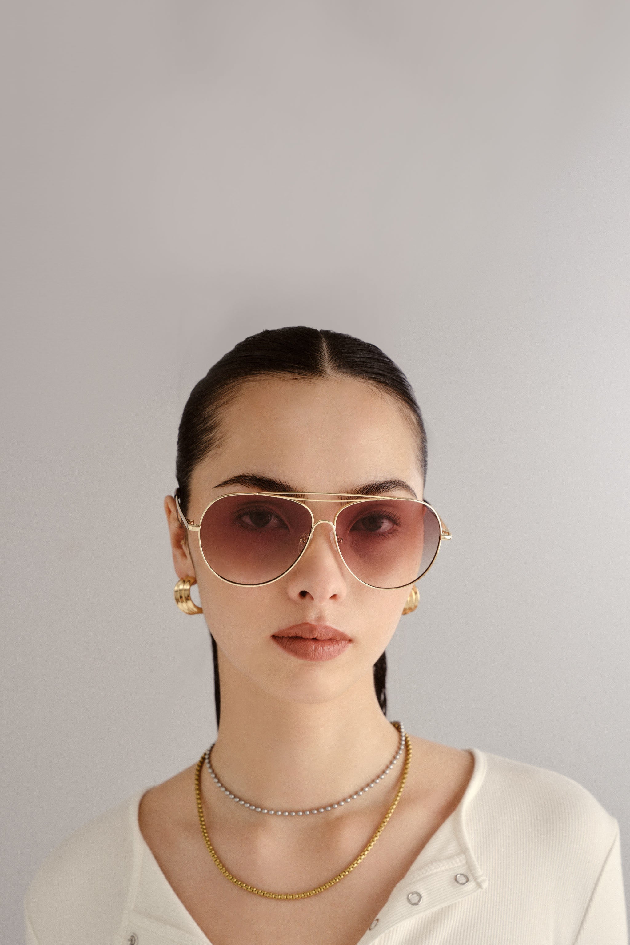 Abracadabra Sunglasses - Bright Gold w/ Brown // Le Sustain