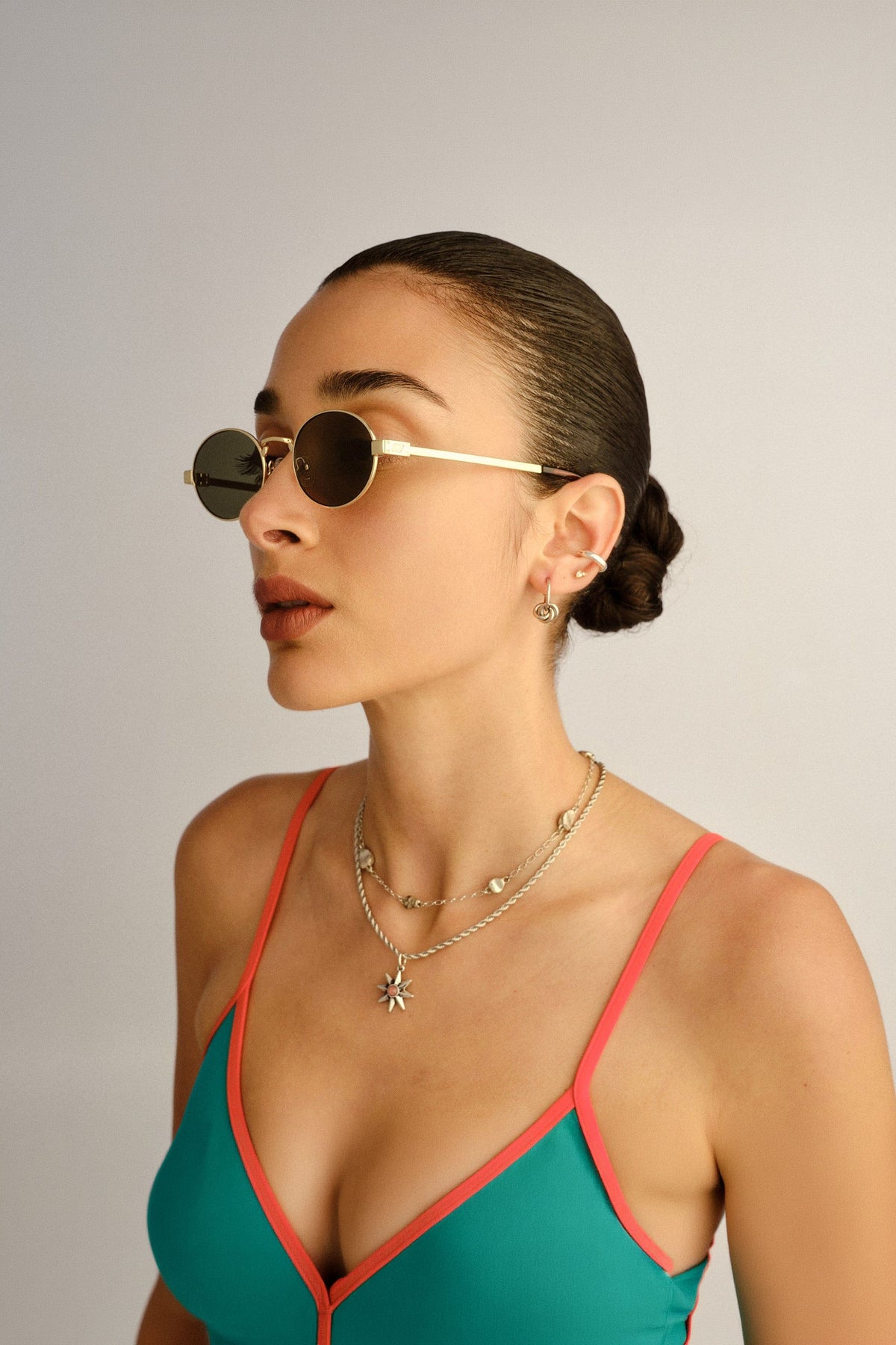 Poseidon Deux Sunglasses - Gold w/ Khaki Mono Lens