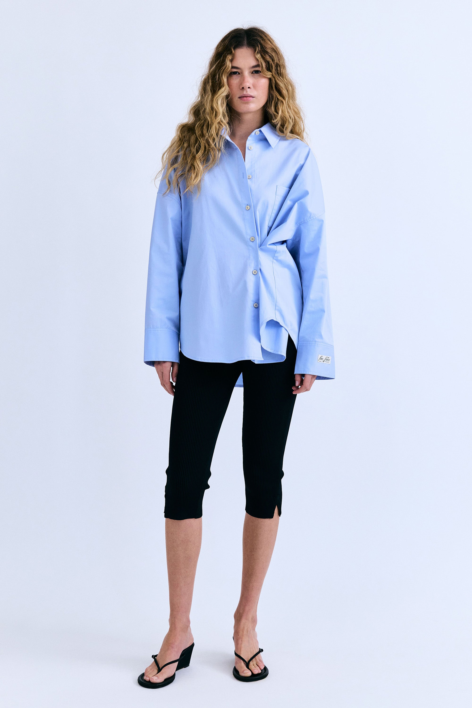 Hailey Buttoned Long Sleeve Shirt - Light Blue