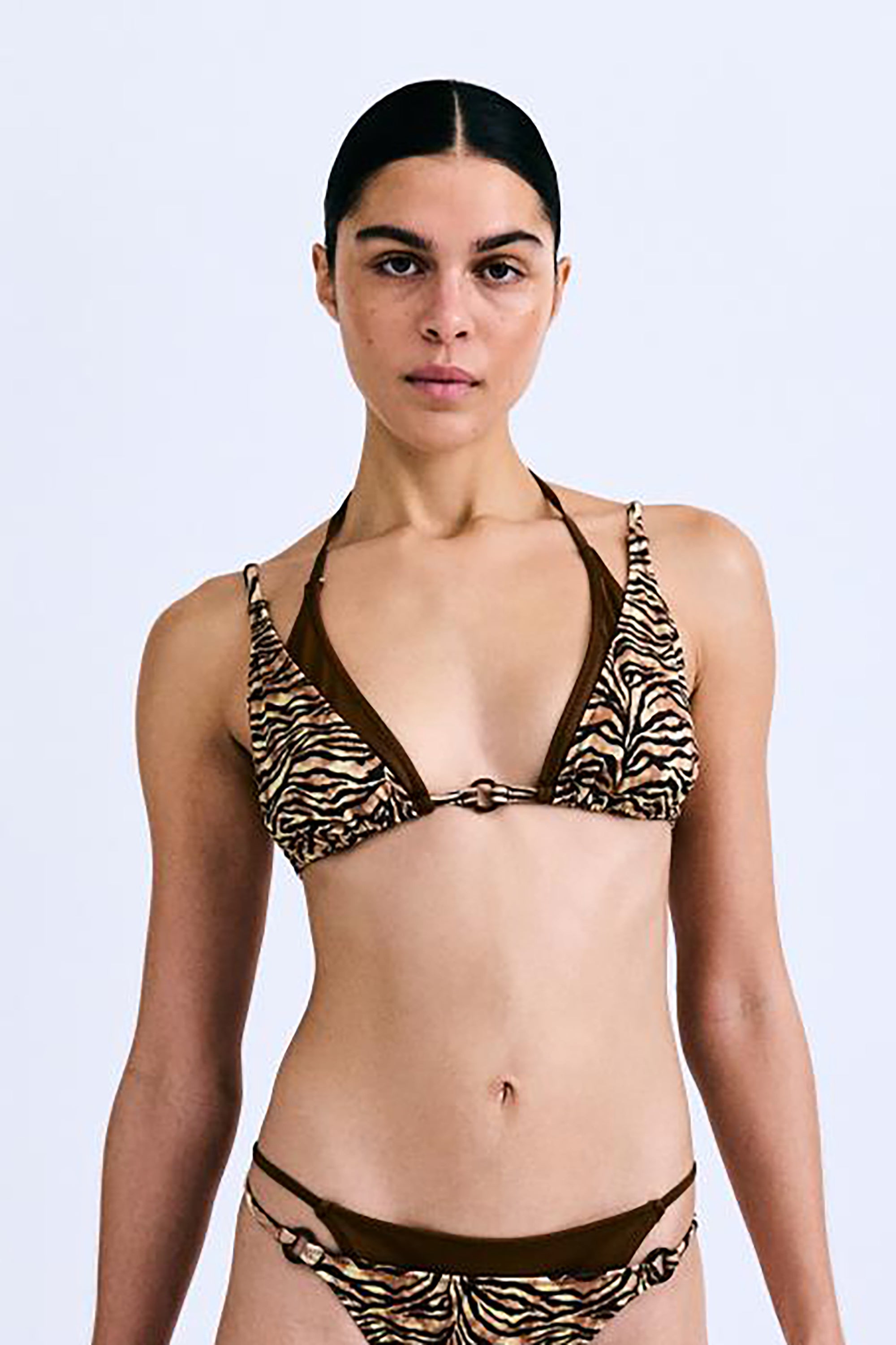 Jolly Double Triangle Bikini Top - Tiger