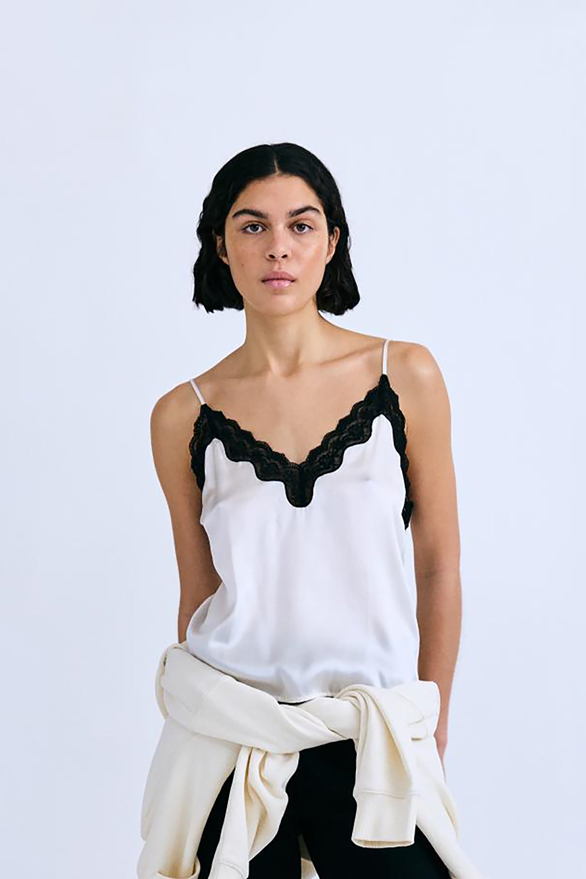 Pip Elegant Camisole Top - Off White