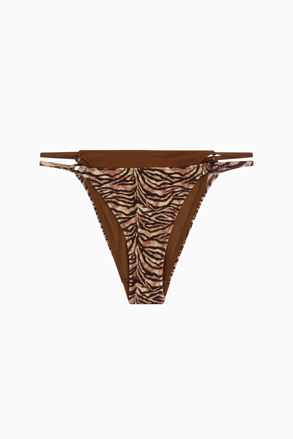 Tiny Double Brazilian-Style Bikini Briefs - Tiger