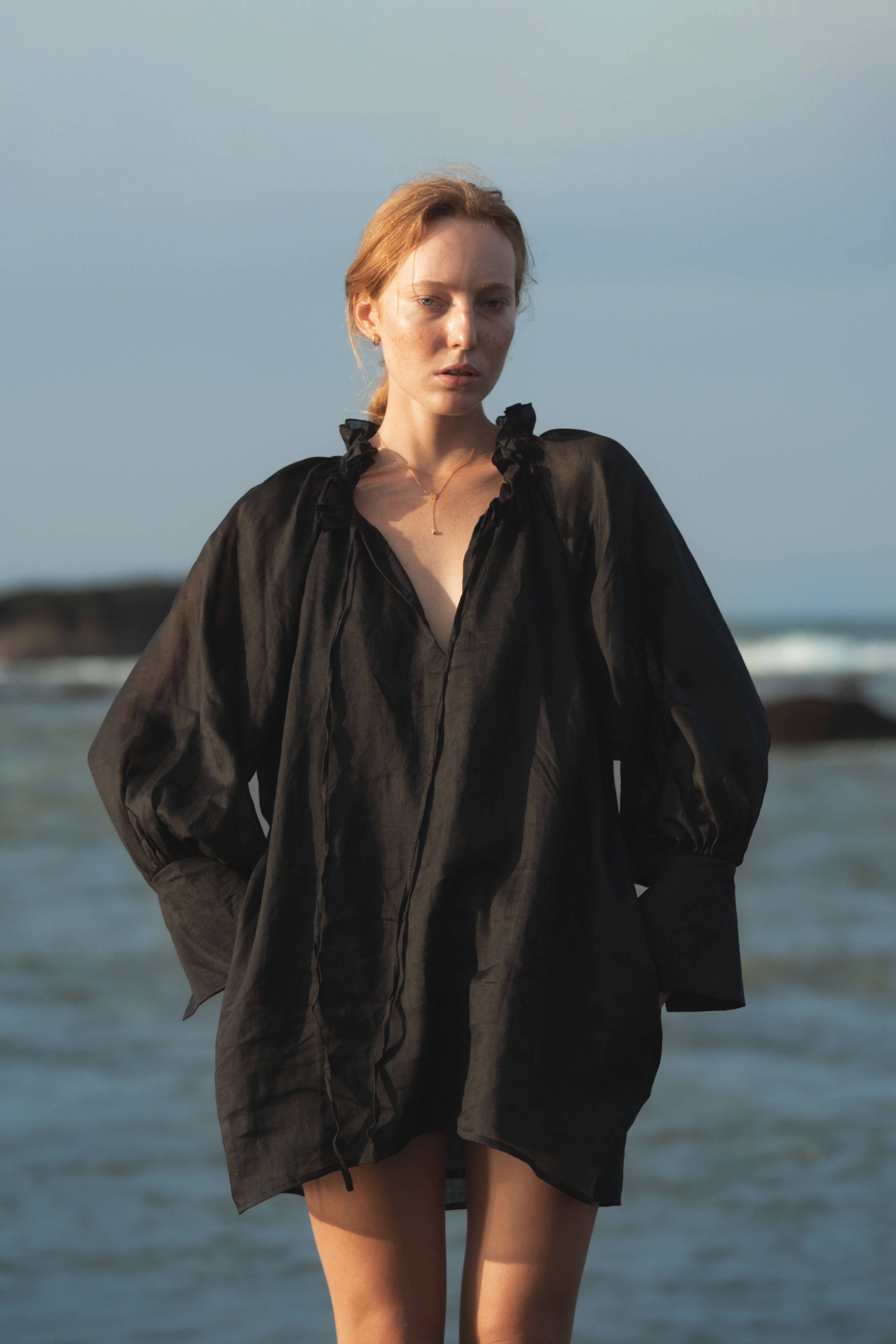 Jules Blouse Dress - Black