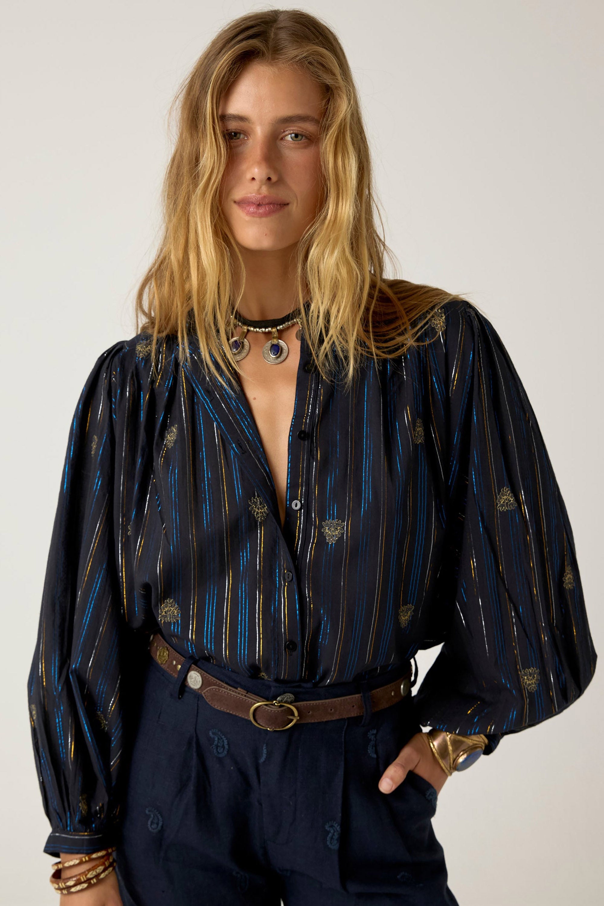 Caroline Blouse - Starry Night Nero