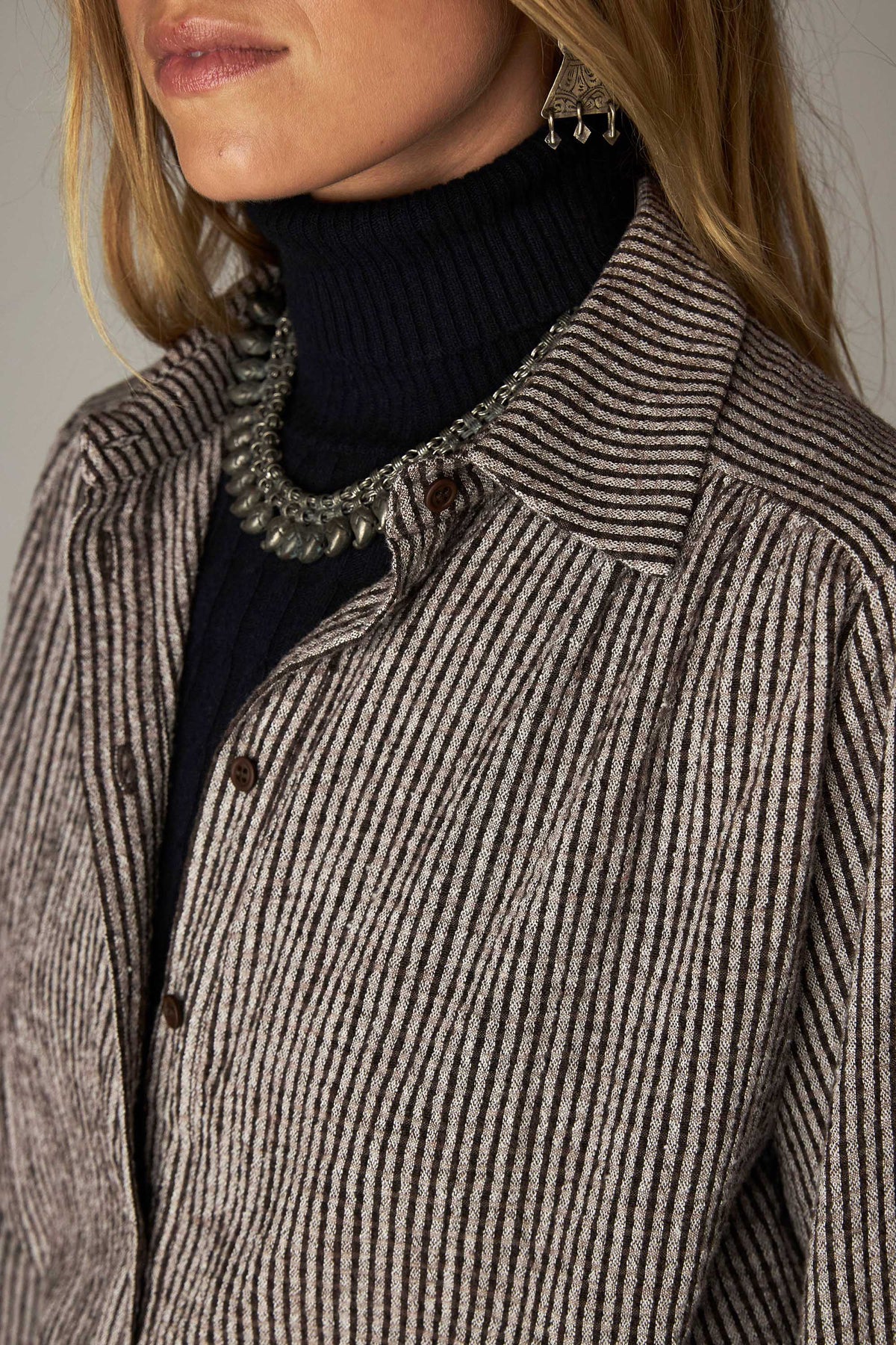 Claude Shirt - Coffee Stripes - RUM Amsterdam