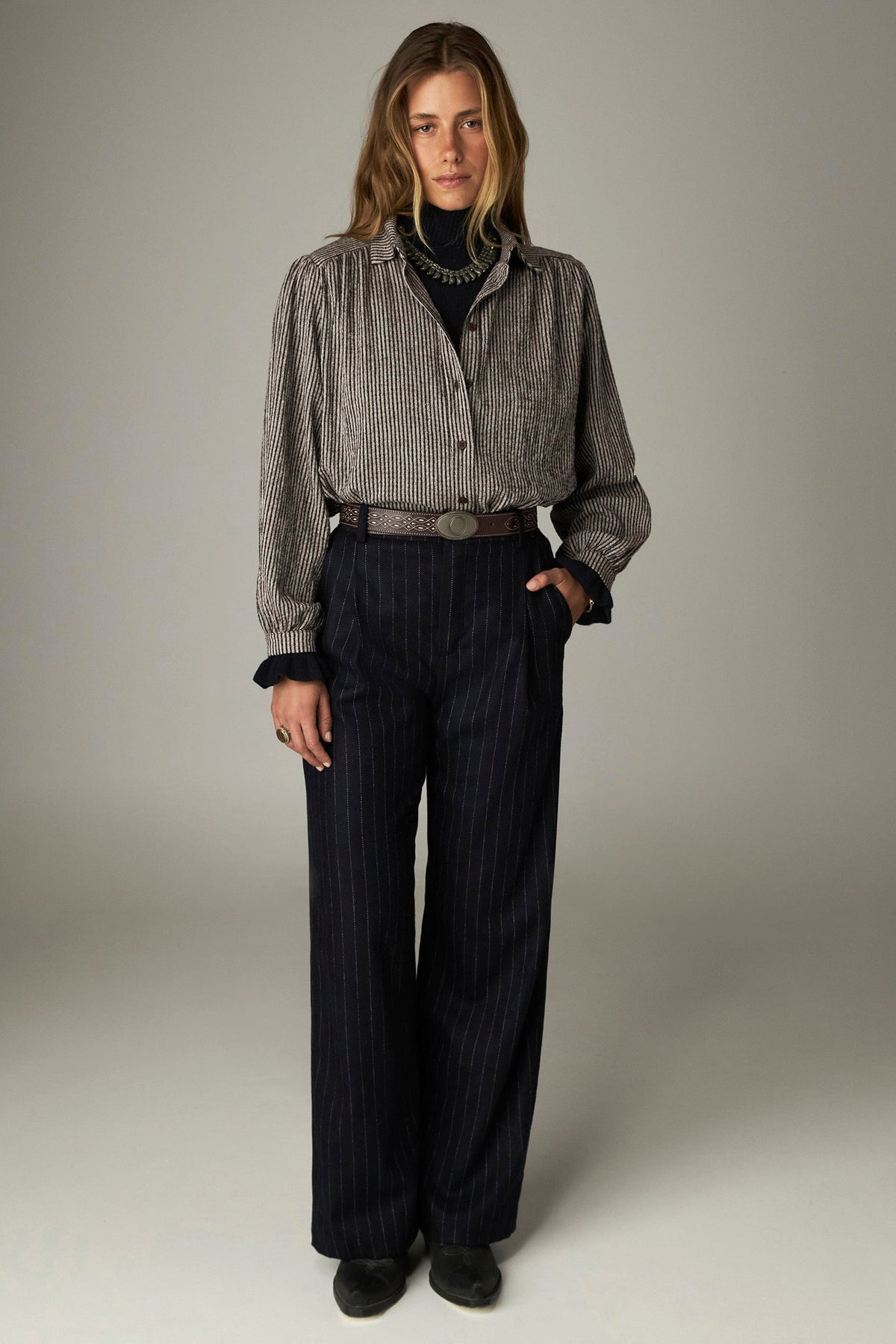 Claude Shirt - Coffee Stripes - RUM Amsterdam