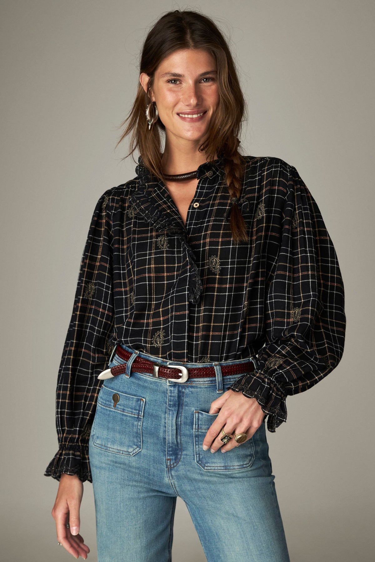 Coco Blouse - Noir Plaid