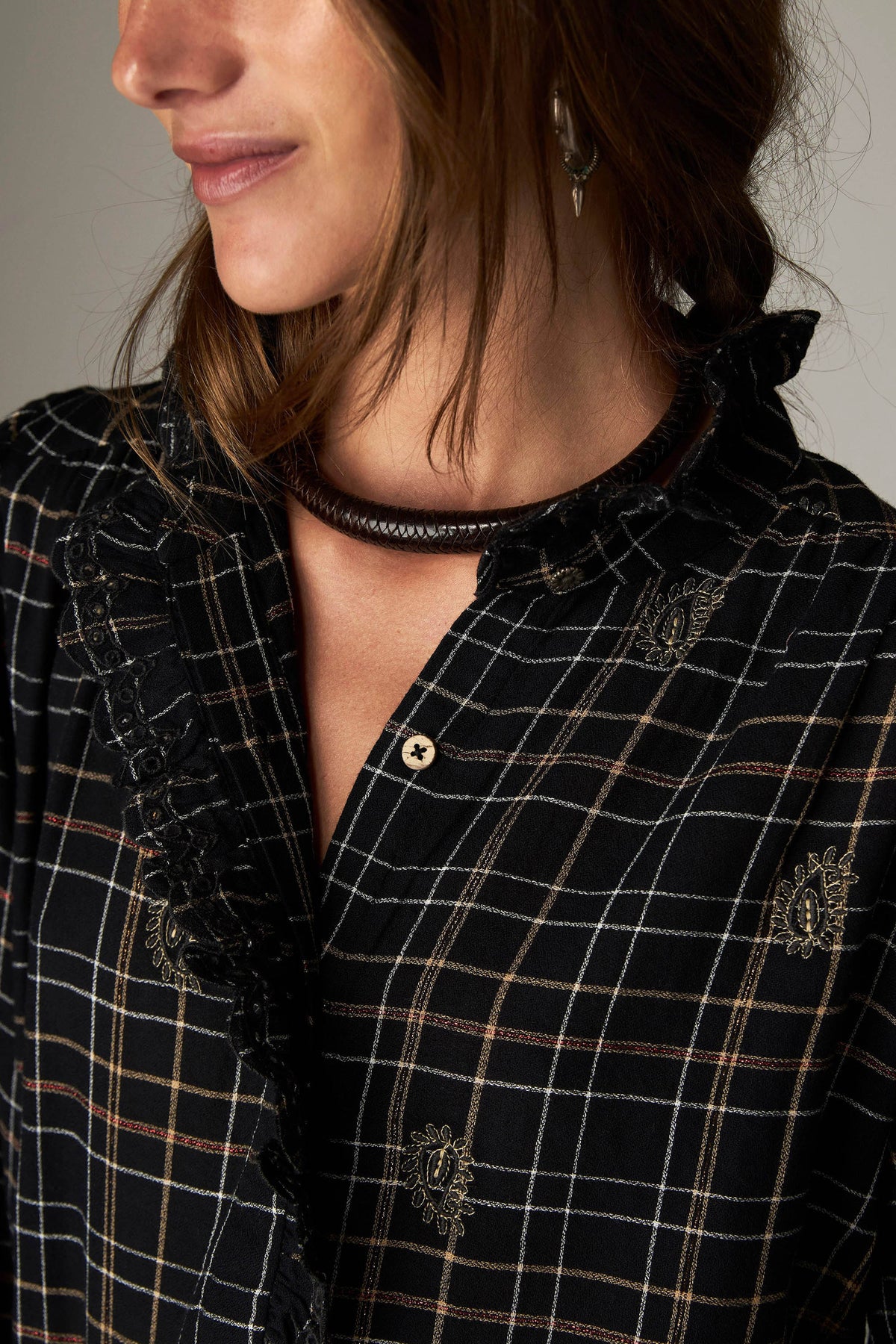 Coco Blouse - Noir Plaid