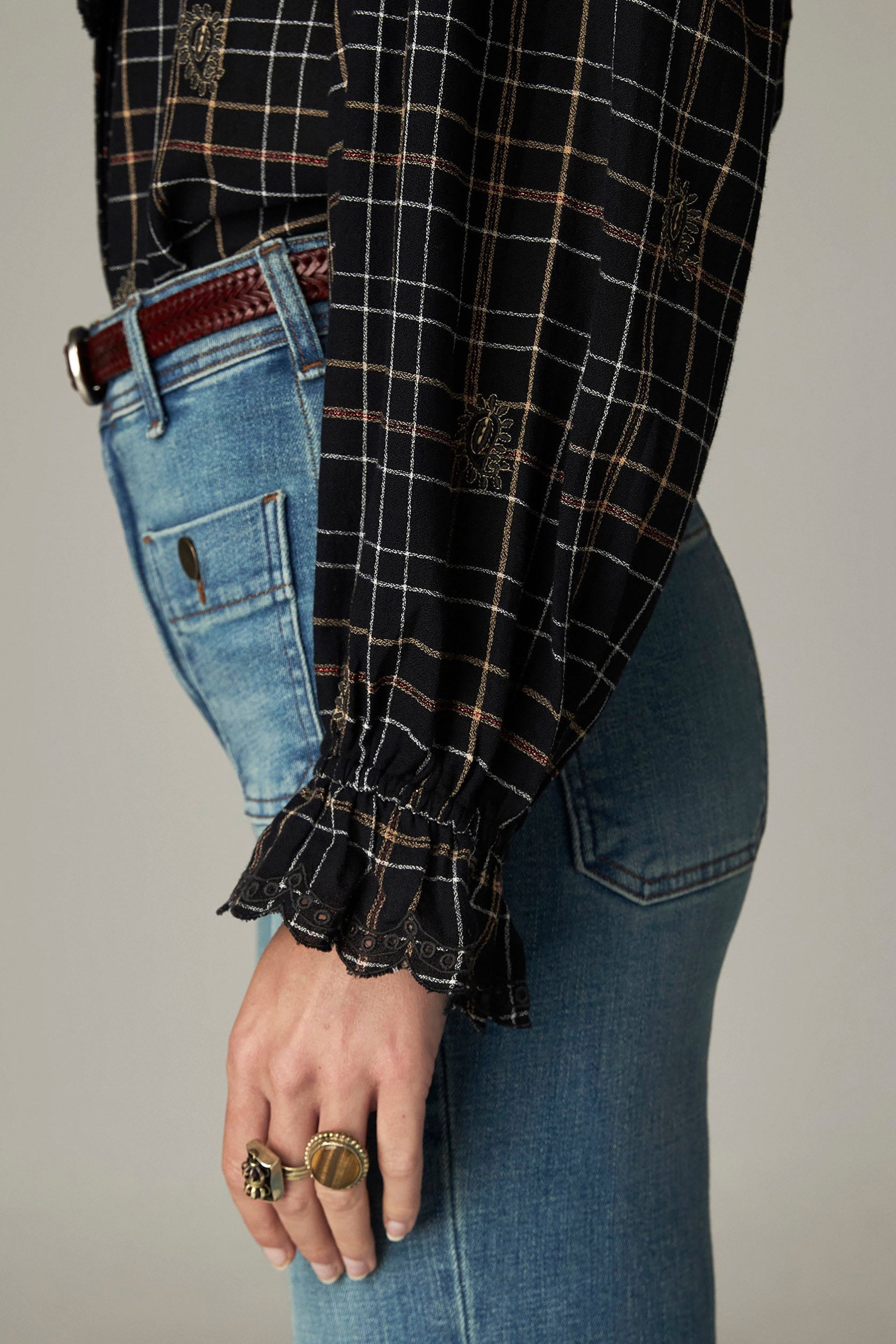 Coco Blouse - Noir Plaid