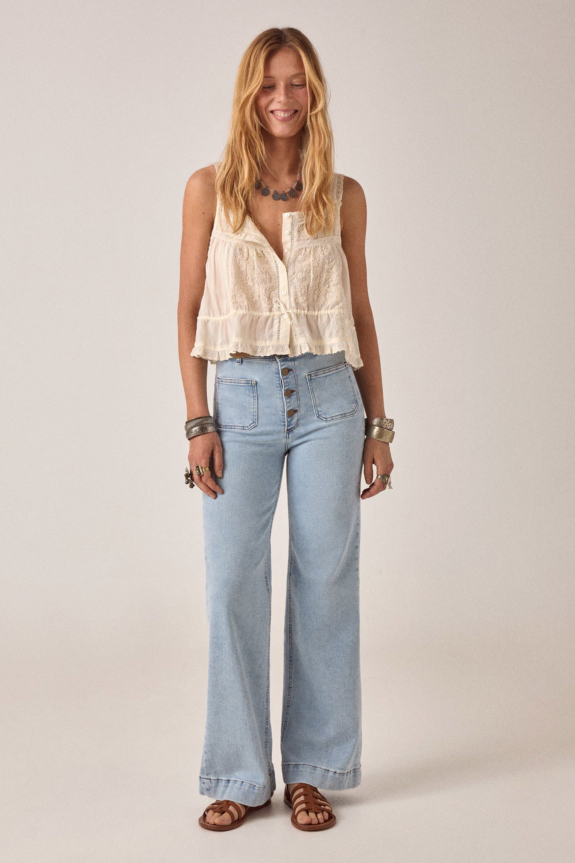 Constanza Top - Vintage Lace Coquillage