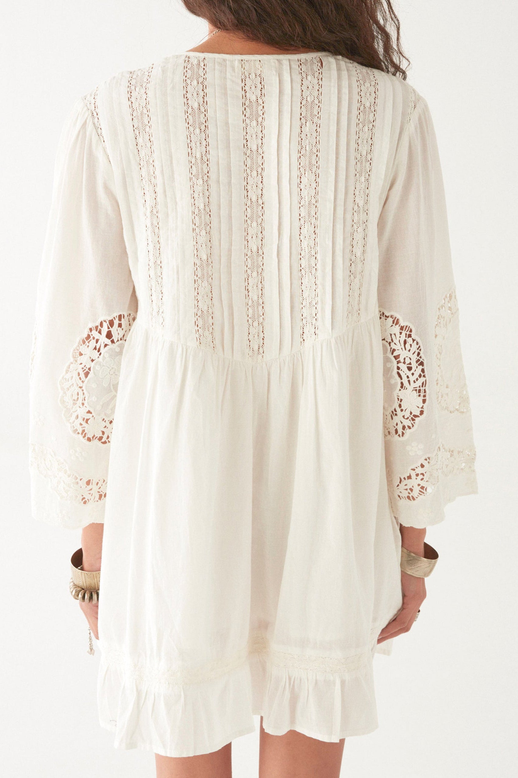 Normandie Clementine Dress - White Lilies - RUM Amsterdam