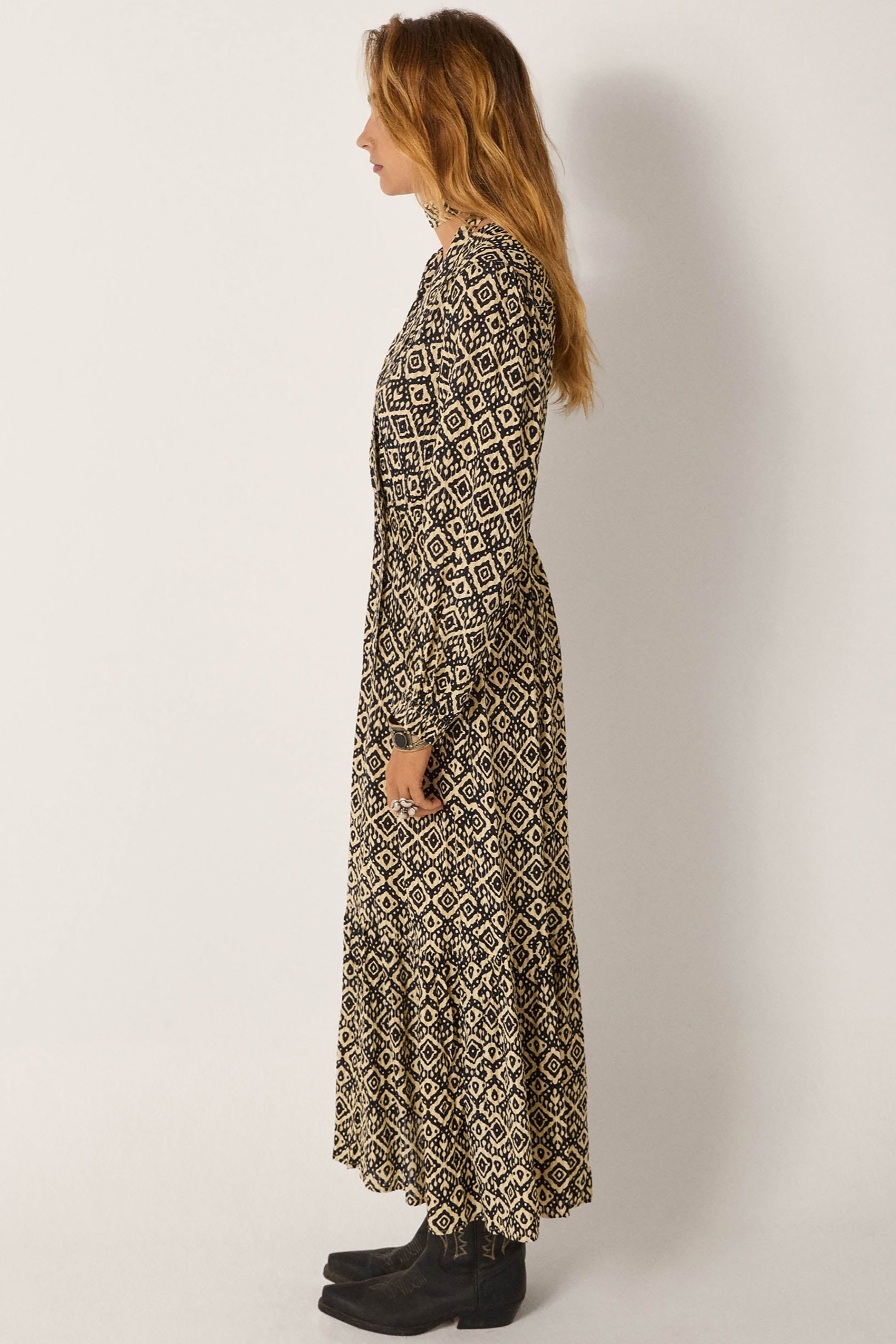 Ruby Tuesday Ikat Emma Dress - Vanilla Ice