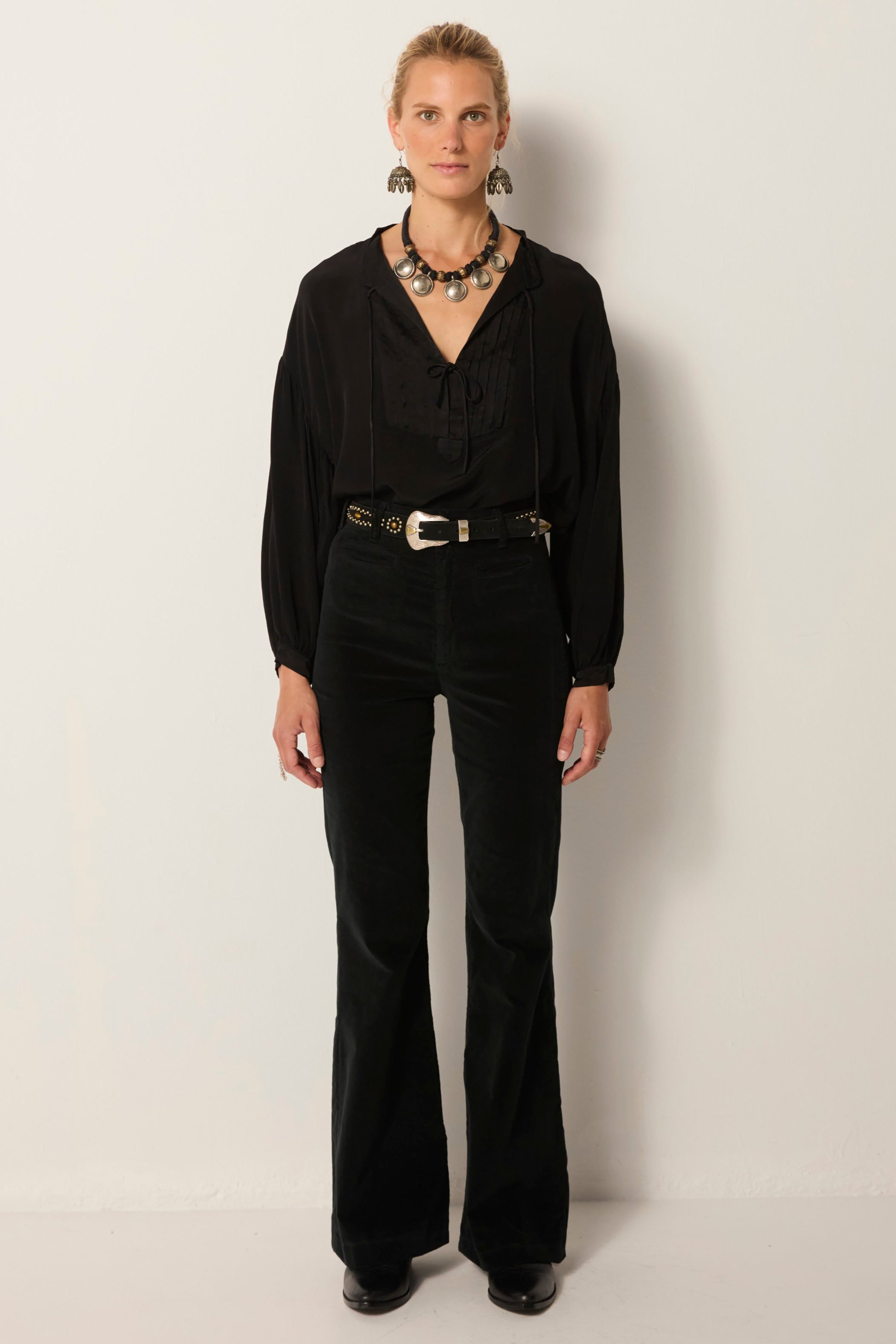 Tuxedo Giovanni Blouse - Onyx