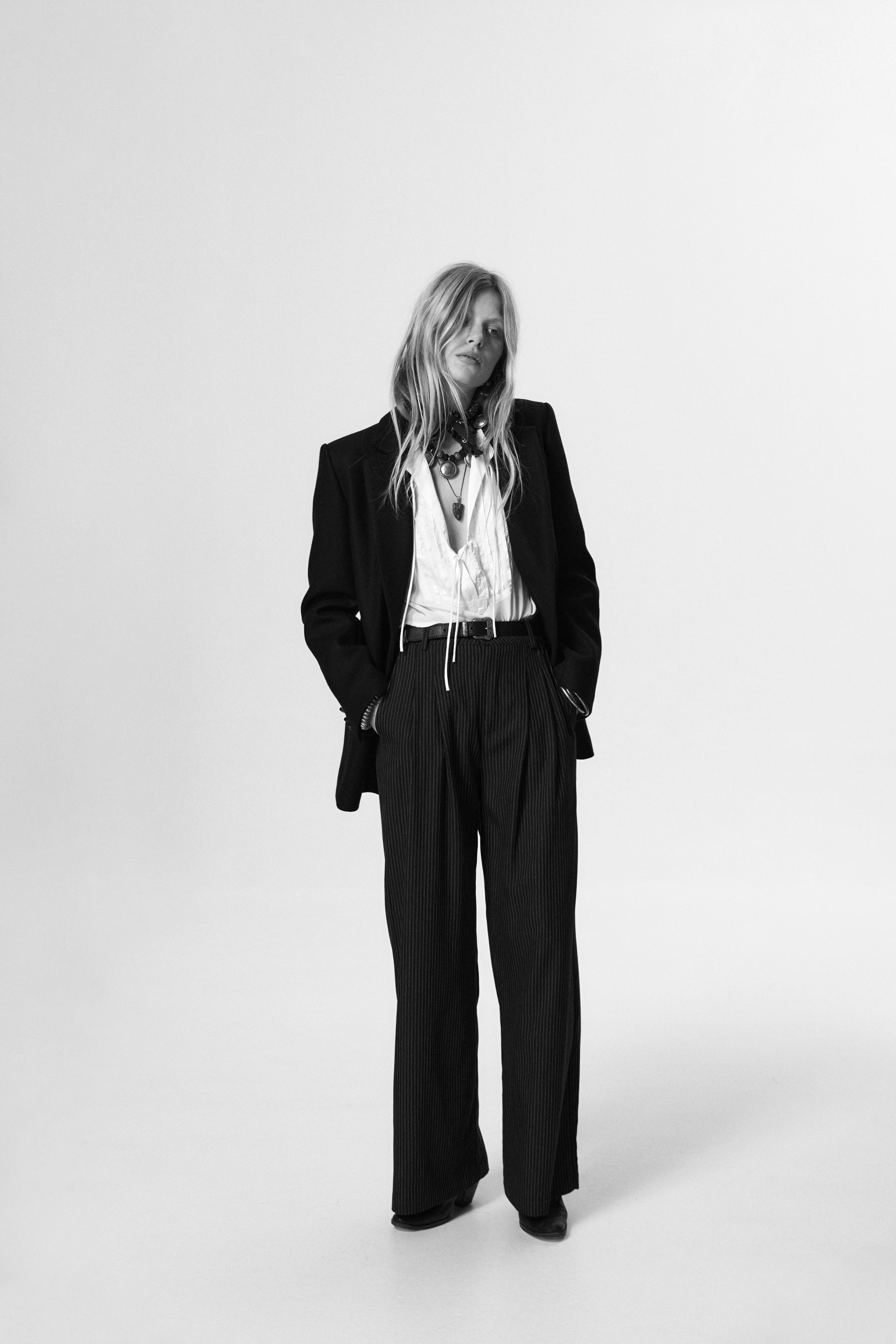 Tuxedo Giovanni Blouse - Pearl