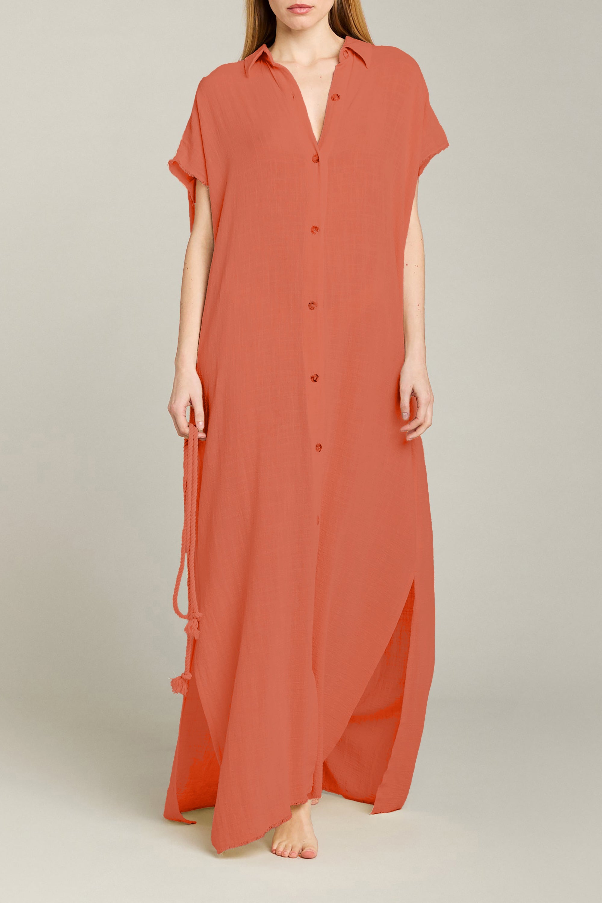 Mykonos Long Shirt Dress - Terracotta - RUM Amsterdam