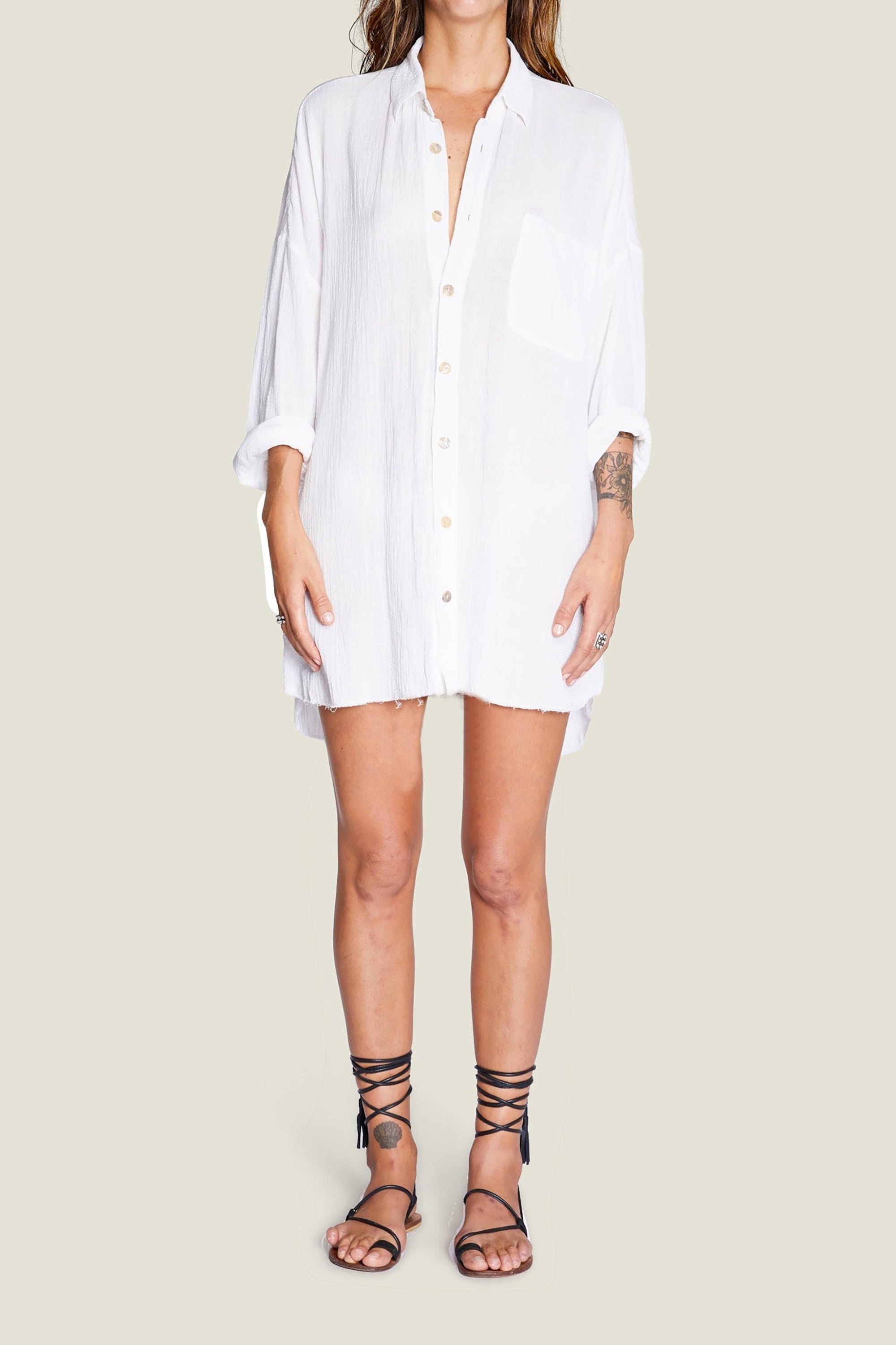 Mykonos Oversized Shirt - Off White - RUM Amsterdam