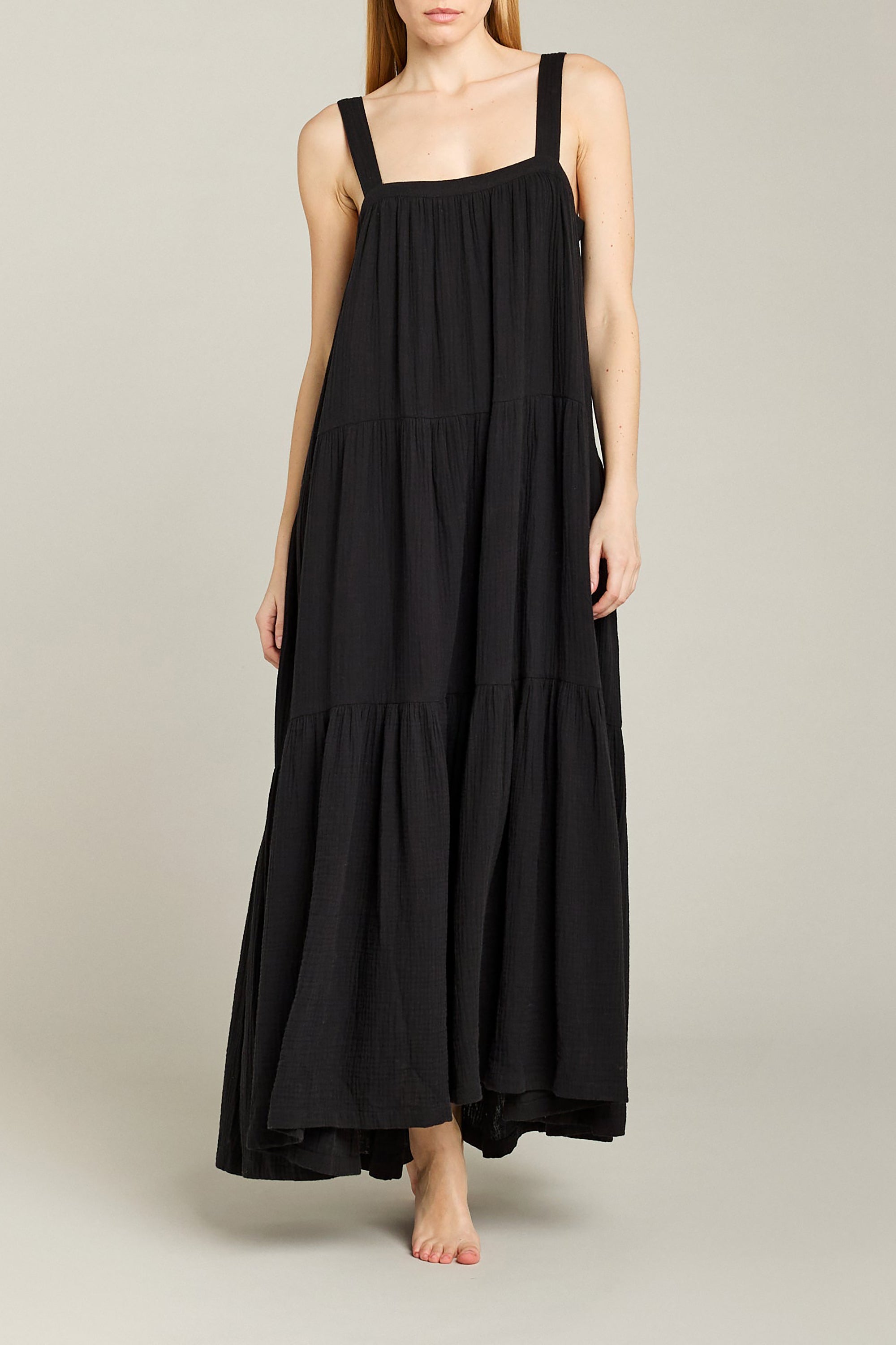 Saint Remy Bohemian Long Strap Dress - Black - RUM Amsterdam