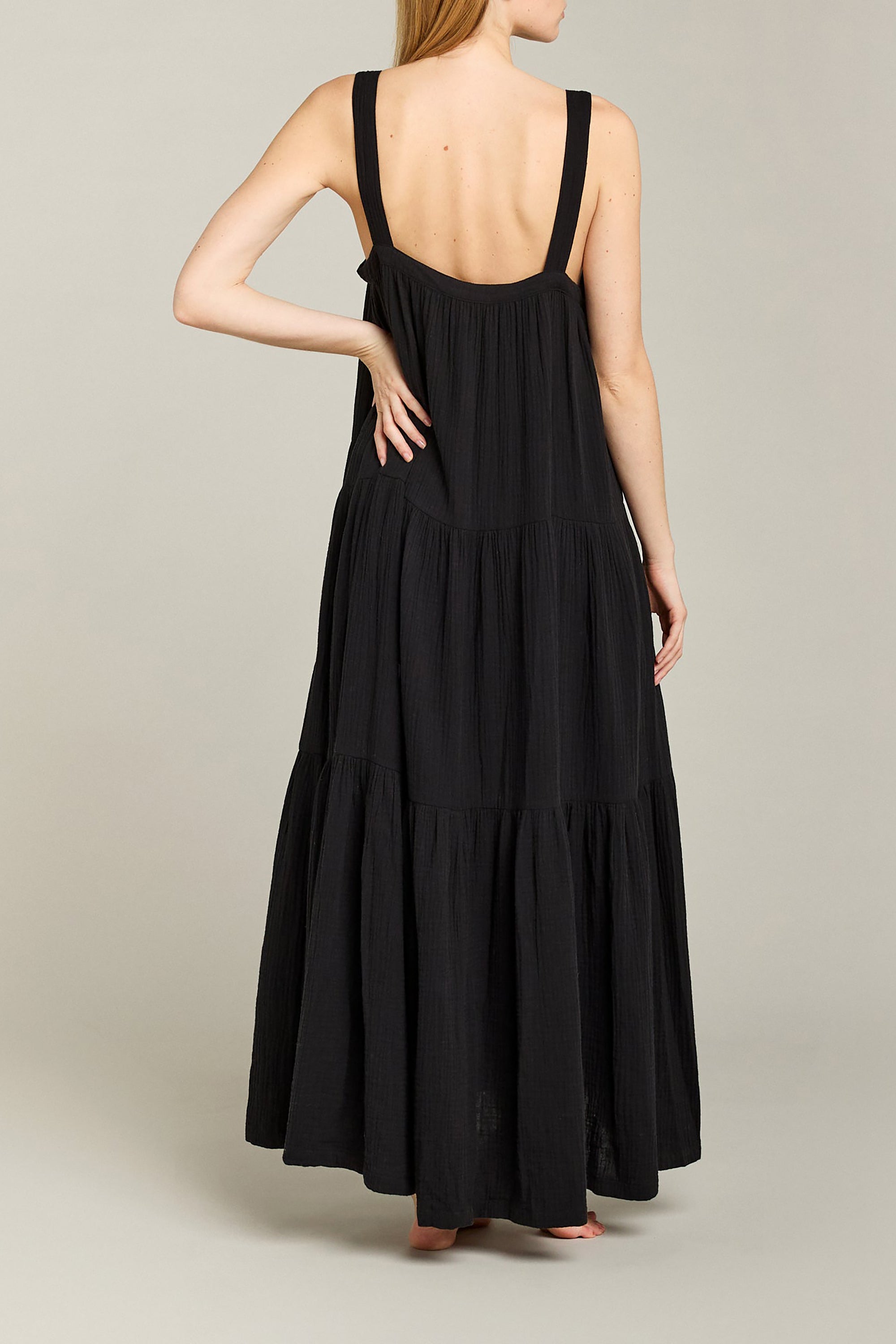 Saint Remy Bohemian Long Strap Dress - Black - RUM Amsterdam