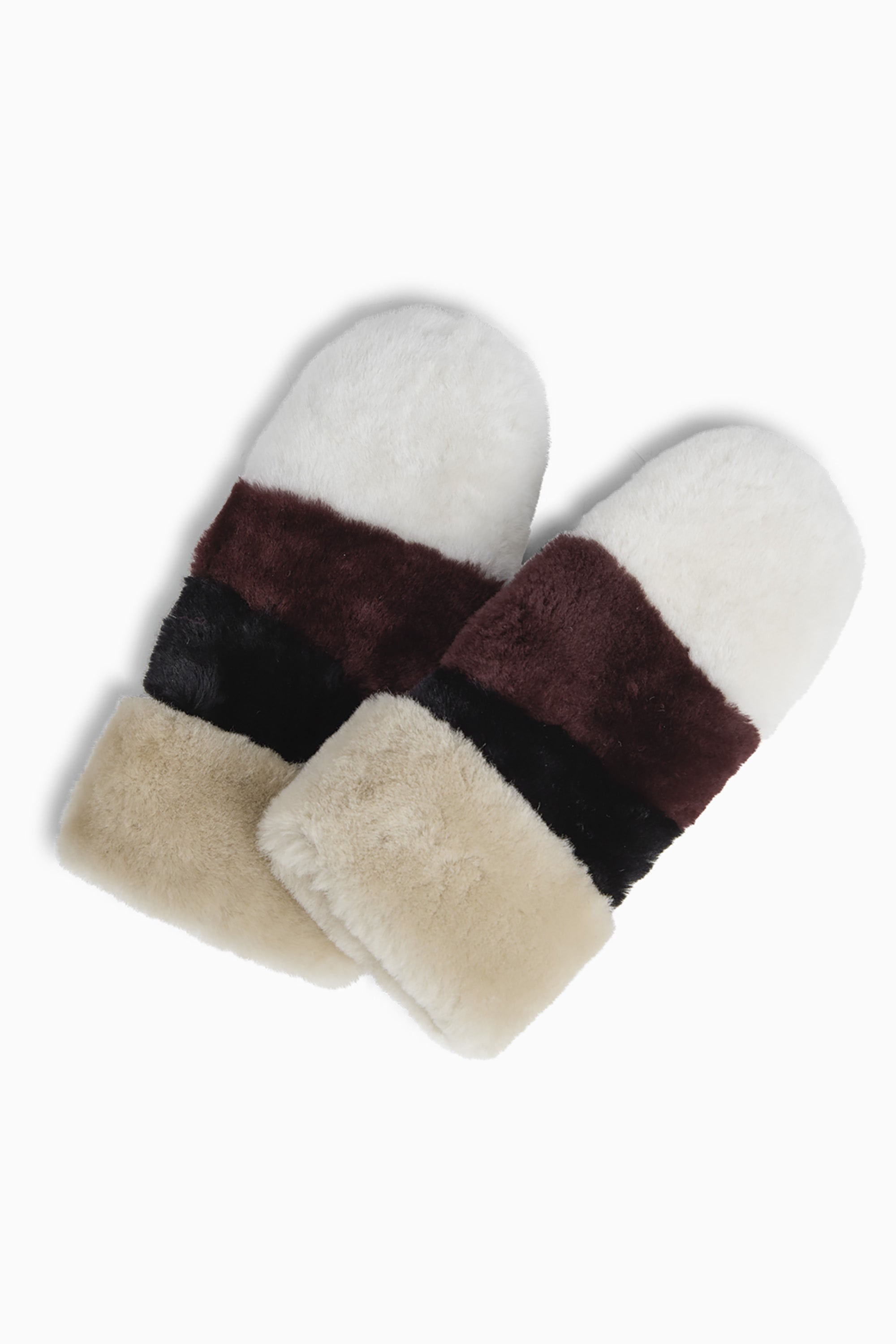 Catty Mitten - Black w/ Off White + Burgundy + Black