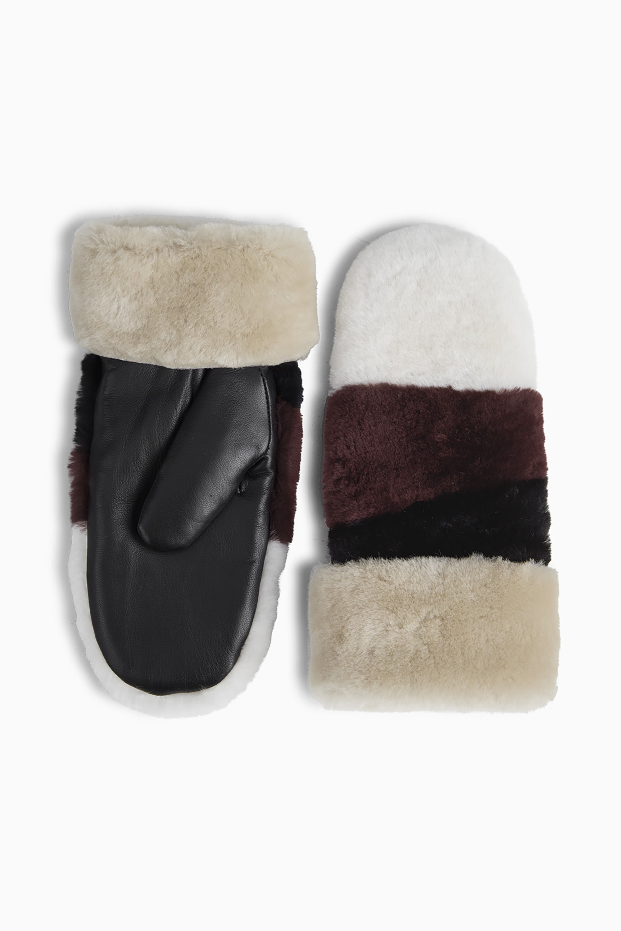 Catty Mitten - Black w/ Off White + Burgundy + Black