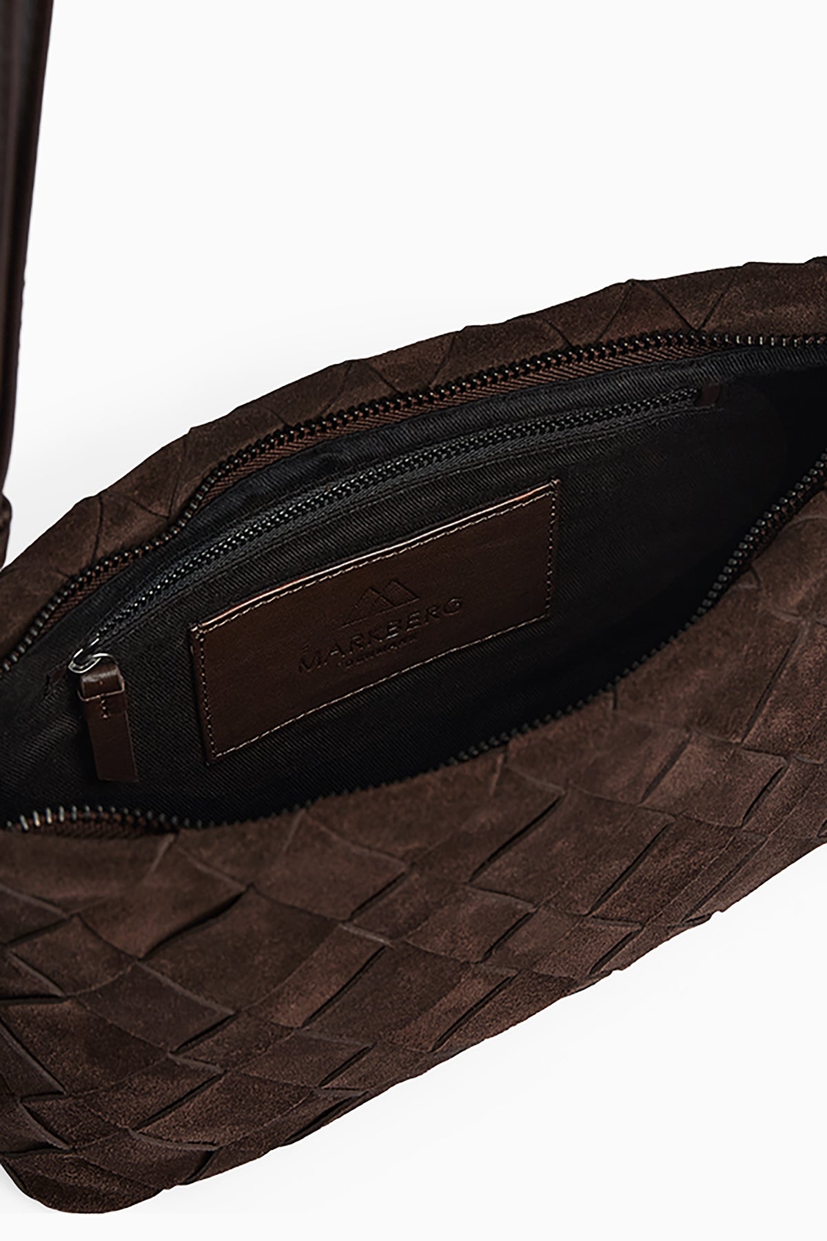 Celin Crossbody Bag - Suede Weave Dark Brown