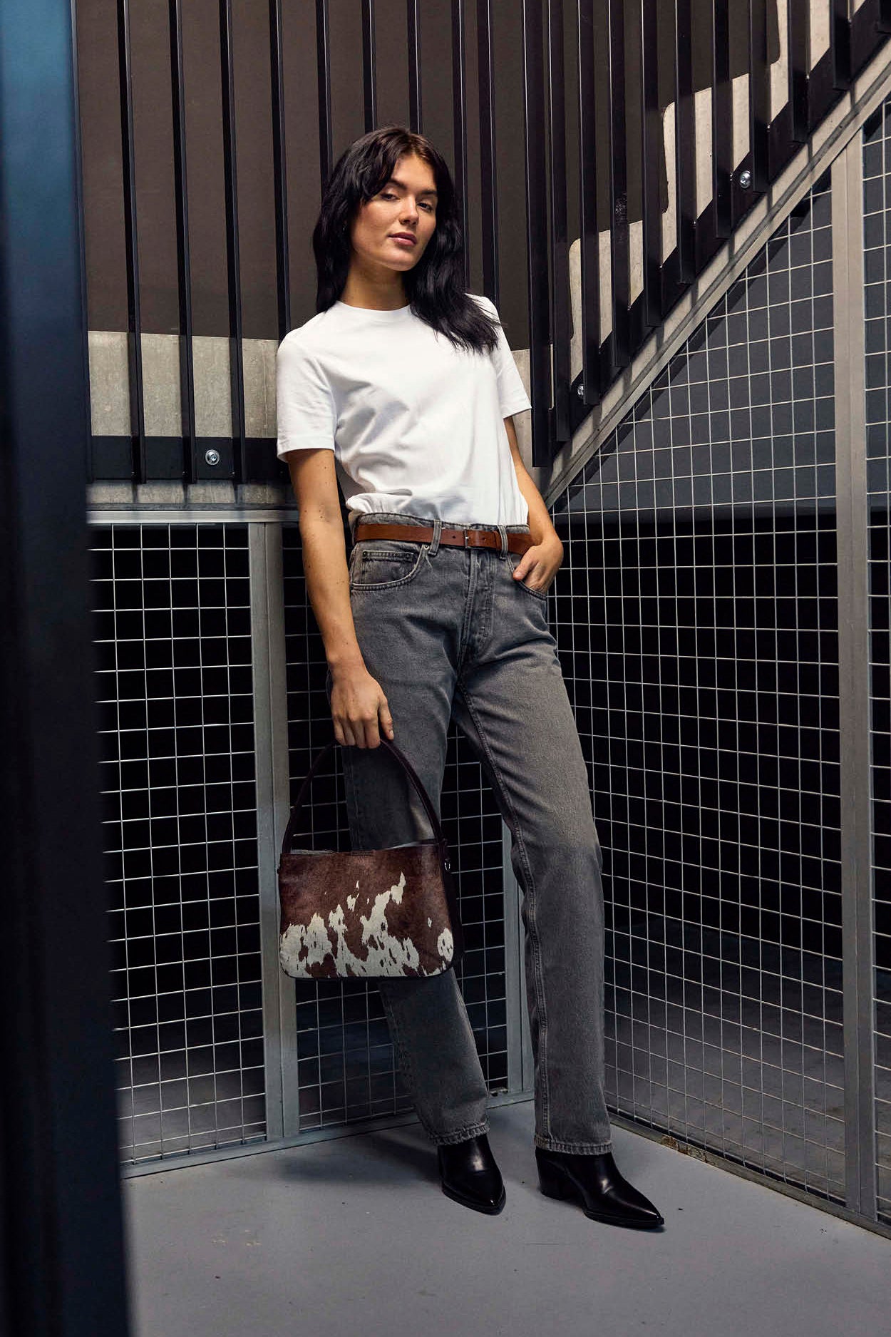 Esa Crossbody Bag - Cow Print