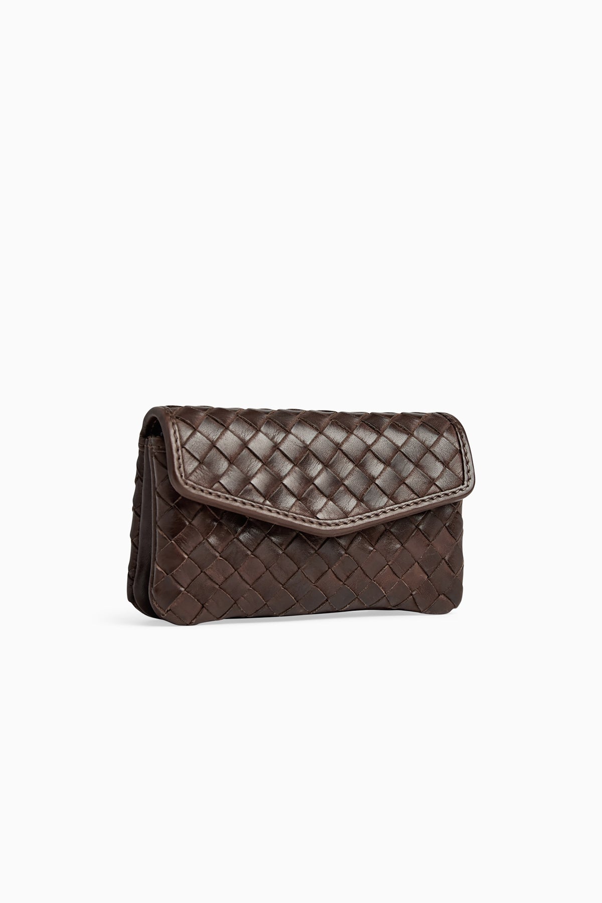 Faith Coin Purse - Weave Dark Brown