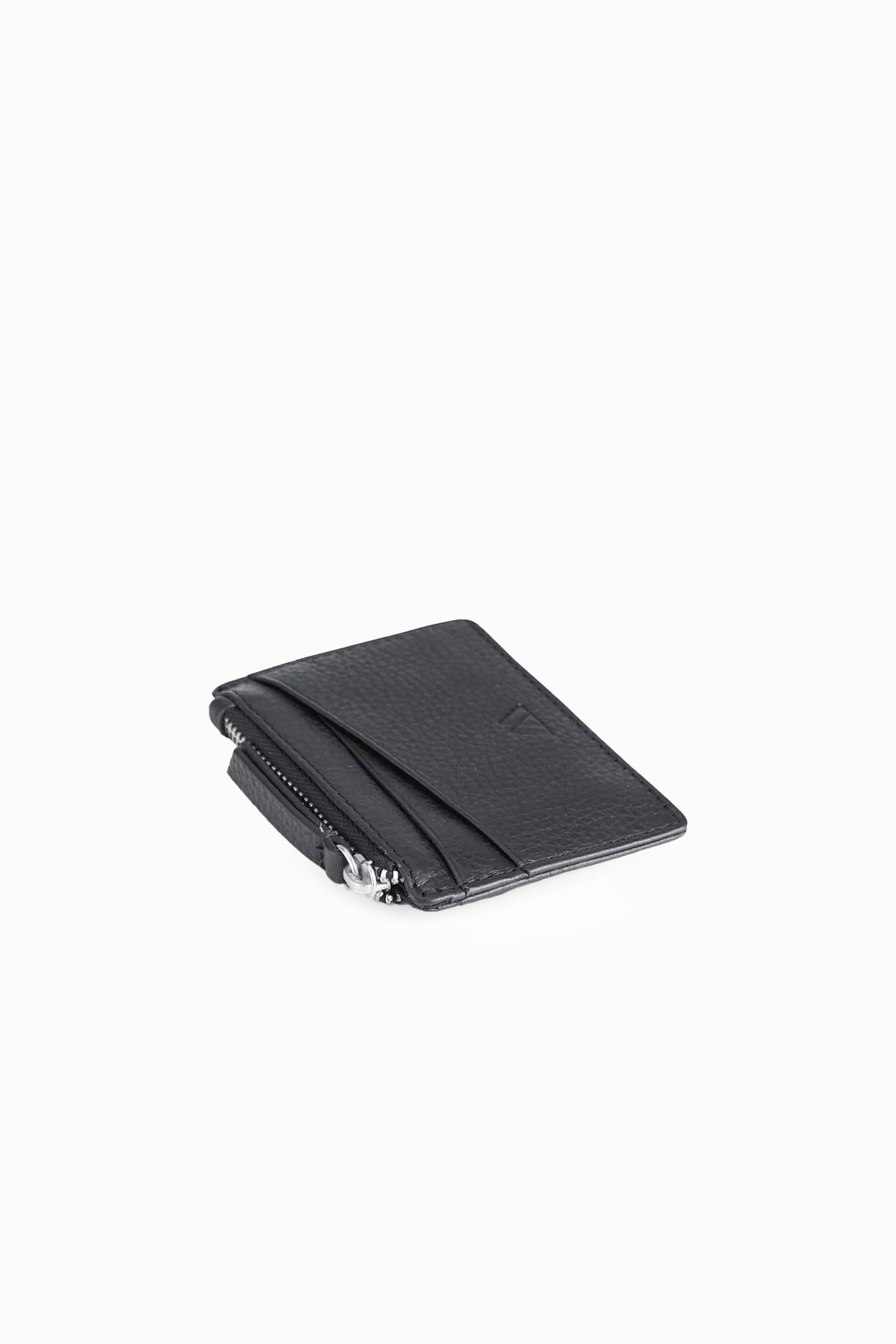 Frey Zip Card Holder - Grain Black