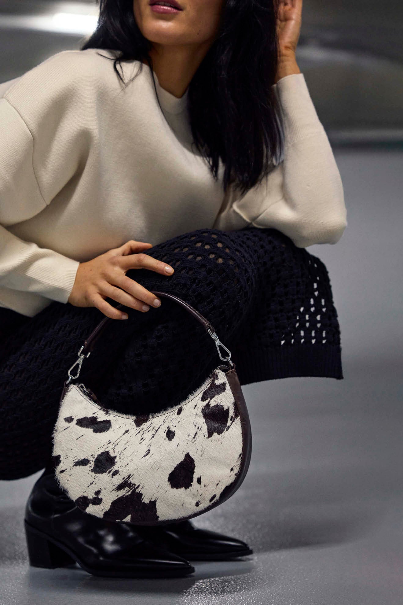 Helia Crossbody Bag - Cow Print