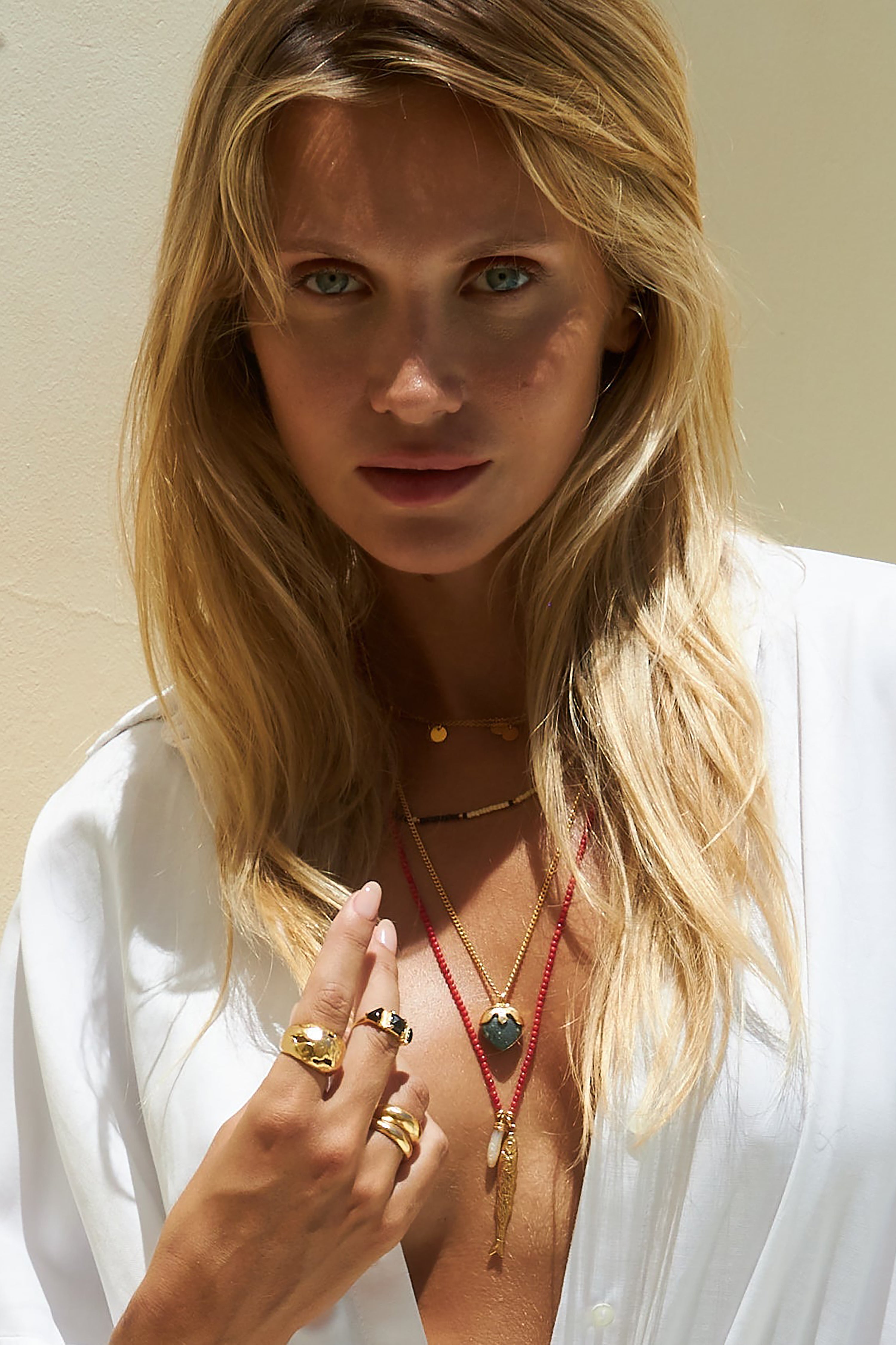 Alexis Necklace - Gold with Green