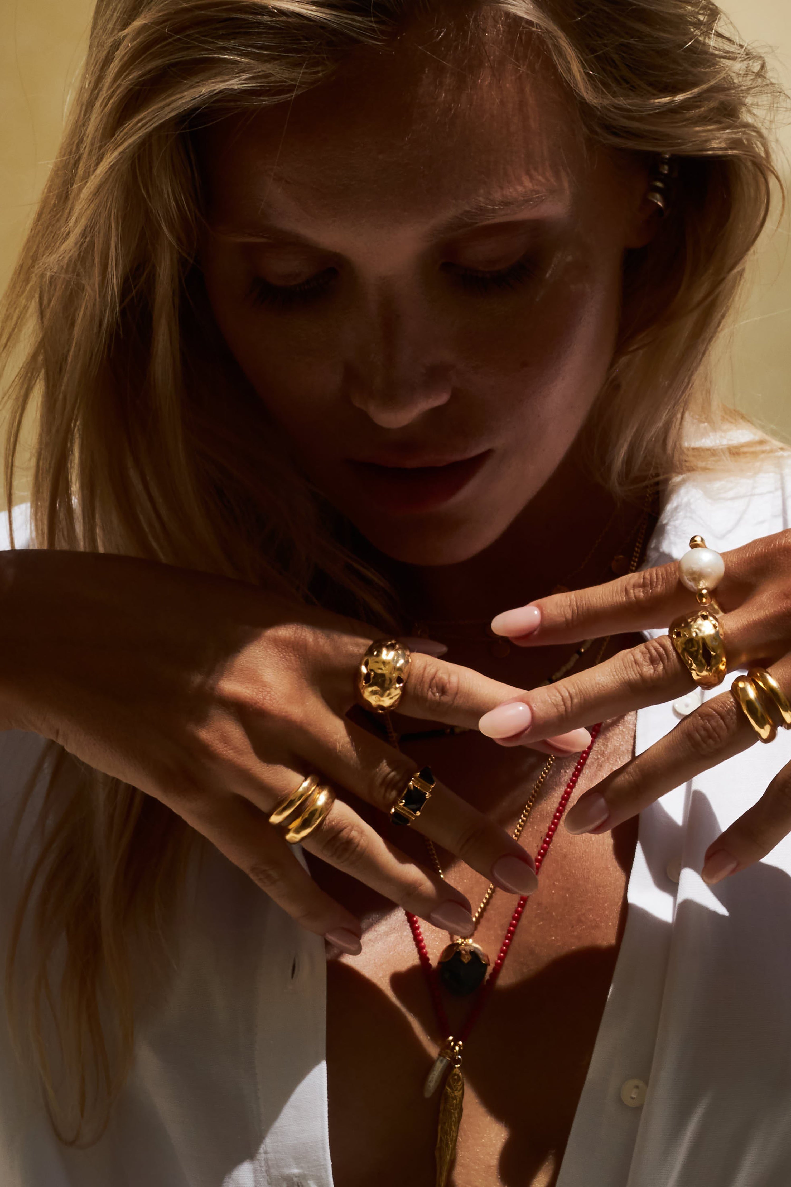 Alexis Necklace - Gold with Green