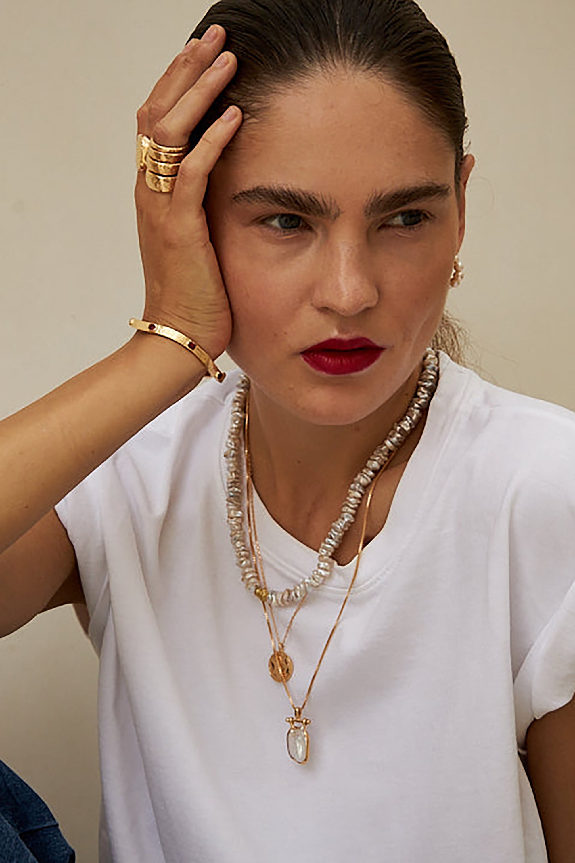 Arizona Bracelet - Gold with Coral