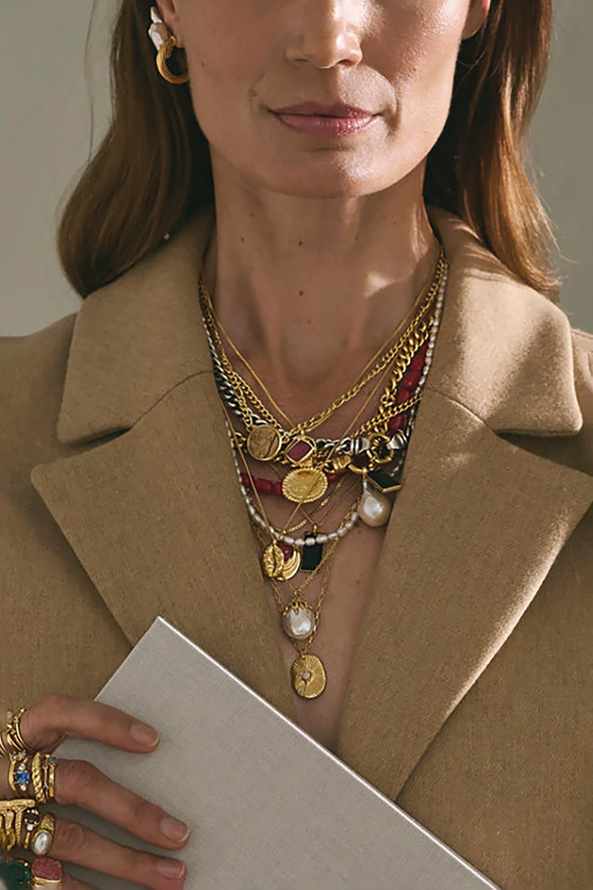 Dormir Necklace - Gold w/ Pearl