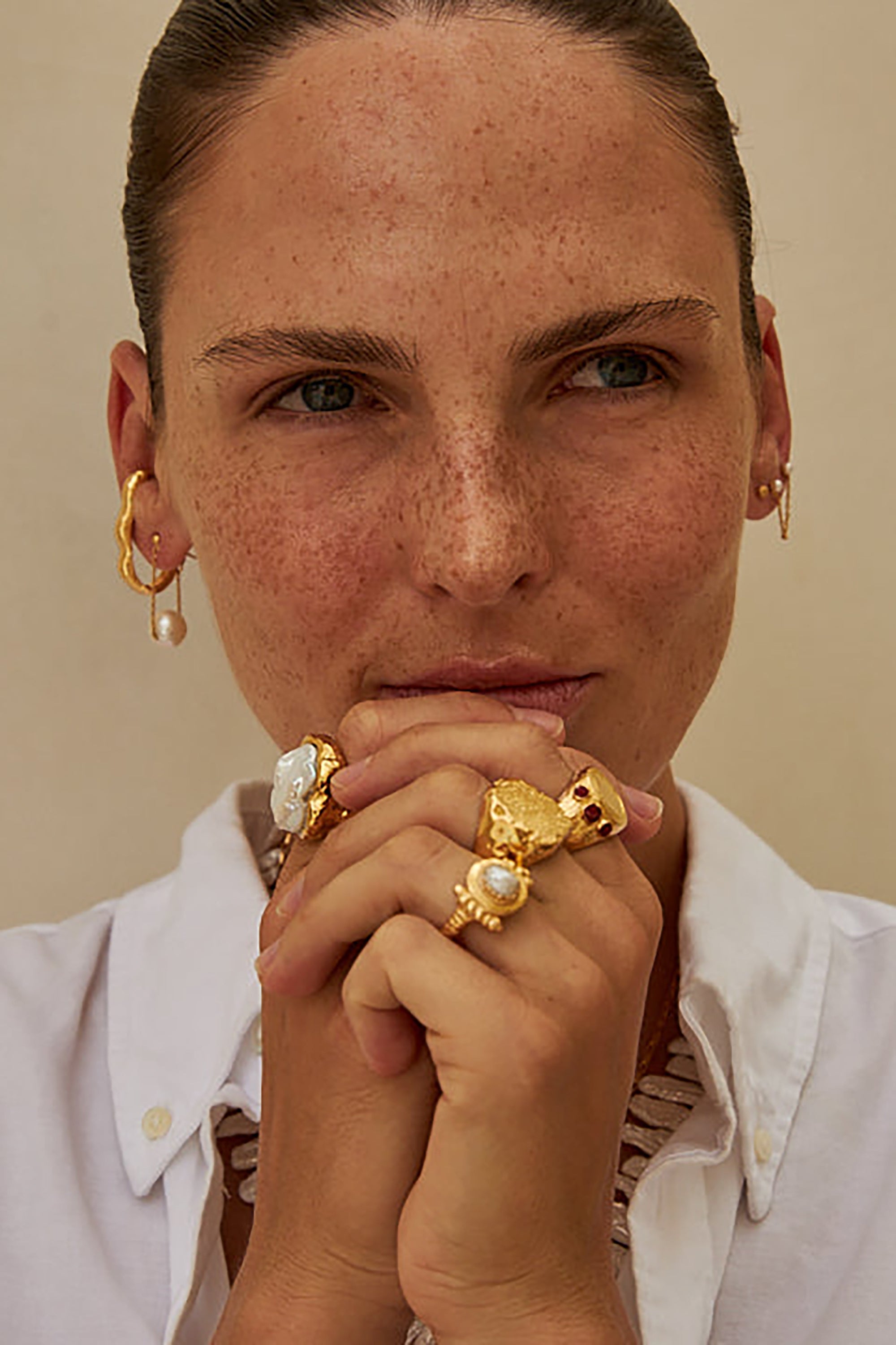 John Ring - Gold with Coral