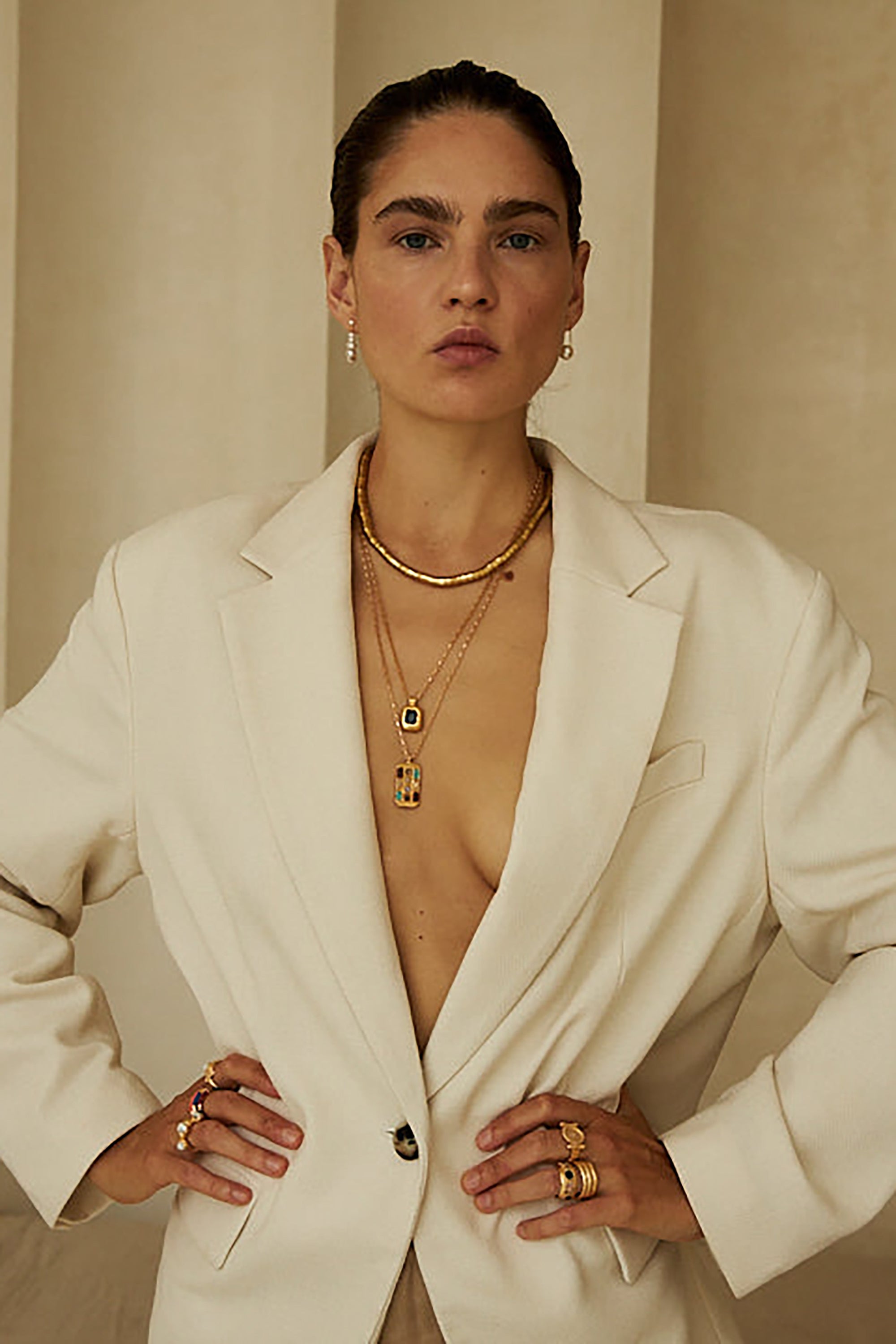 Paloma Necklace - Gold w/ Malachite