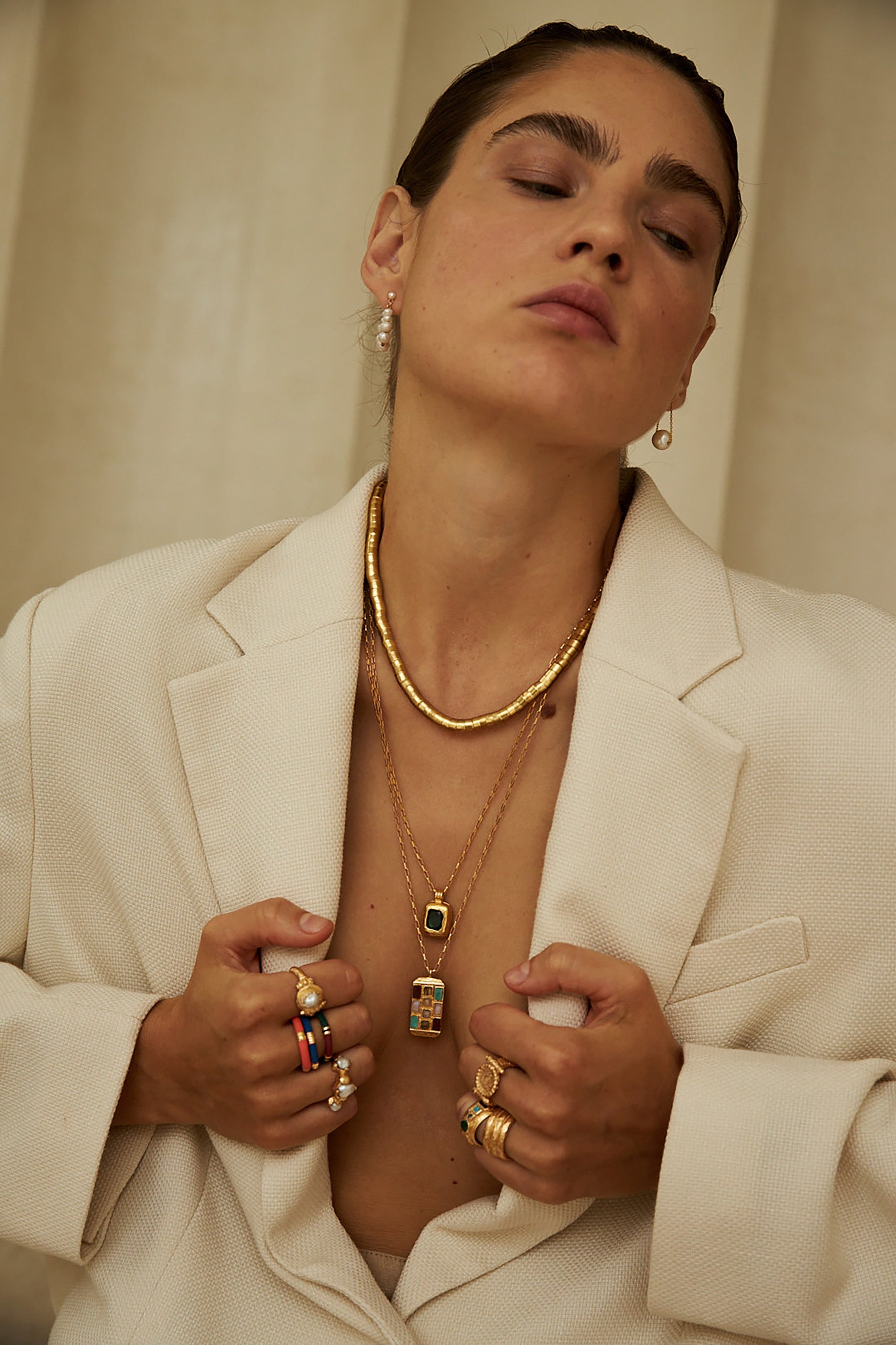 Paloma Necklace - Gold w/ Malachite